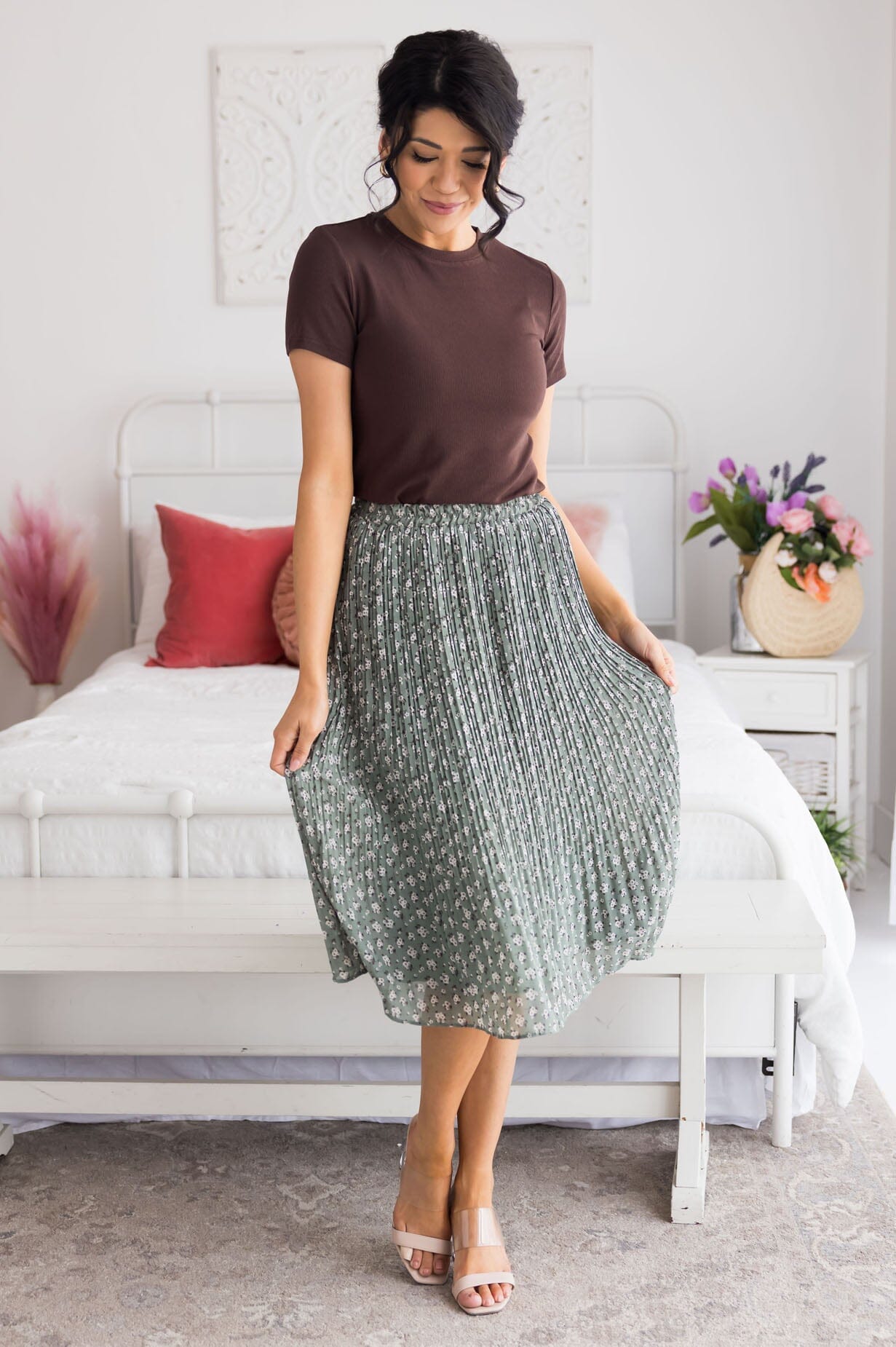 Always Blooming Modest Pleat Skirt Modest Dresses vendor-unknown 