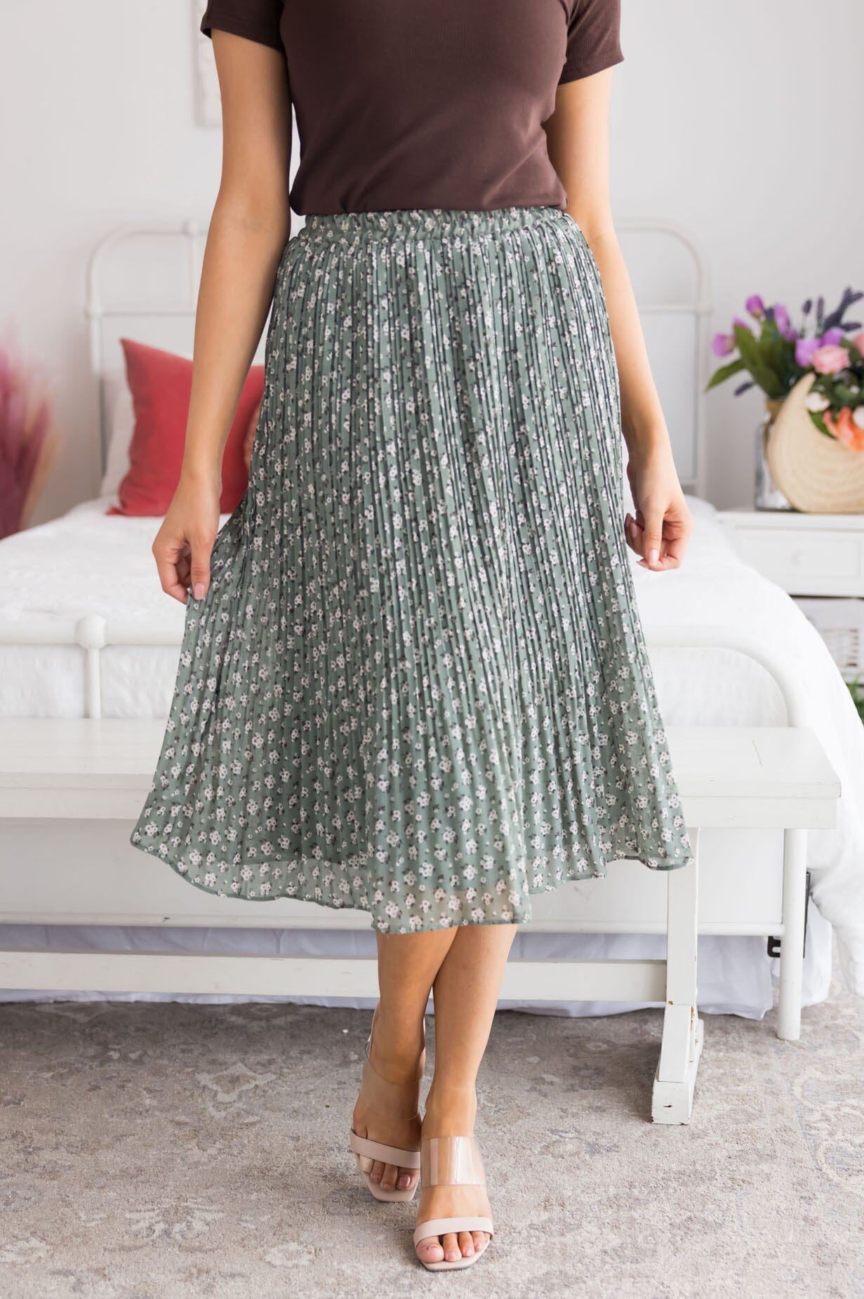 Always Blooming Modest Pleat Skirt Modest Dresses vendor-unknown 