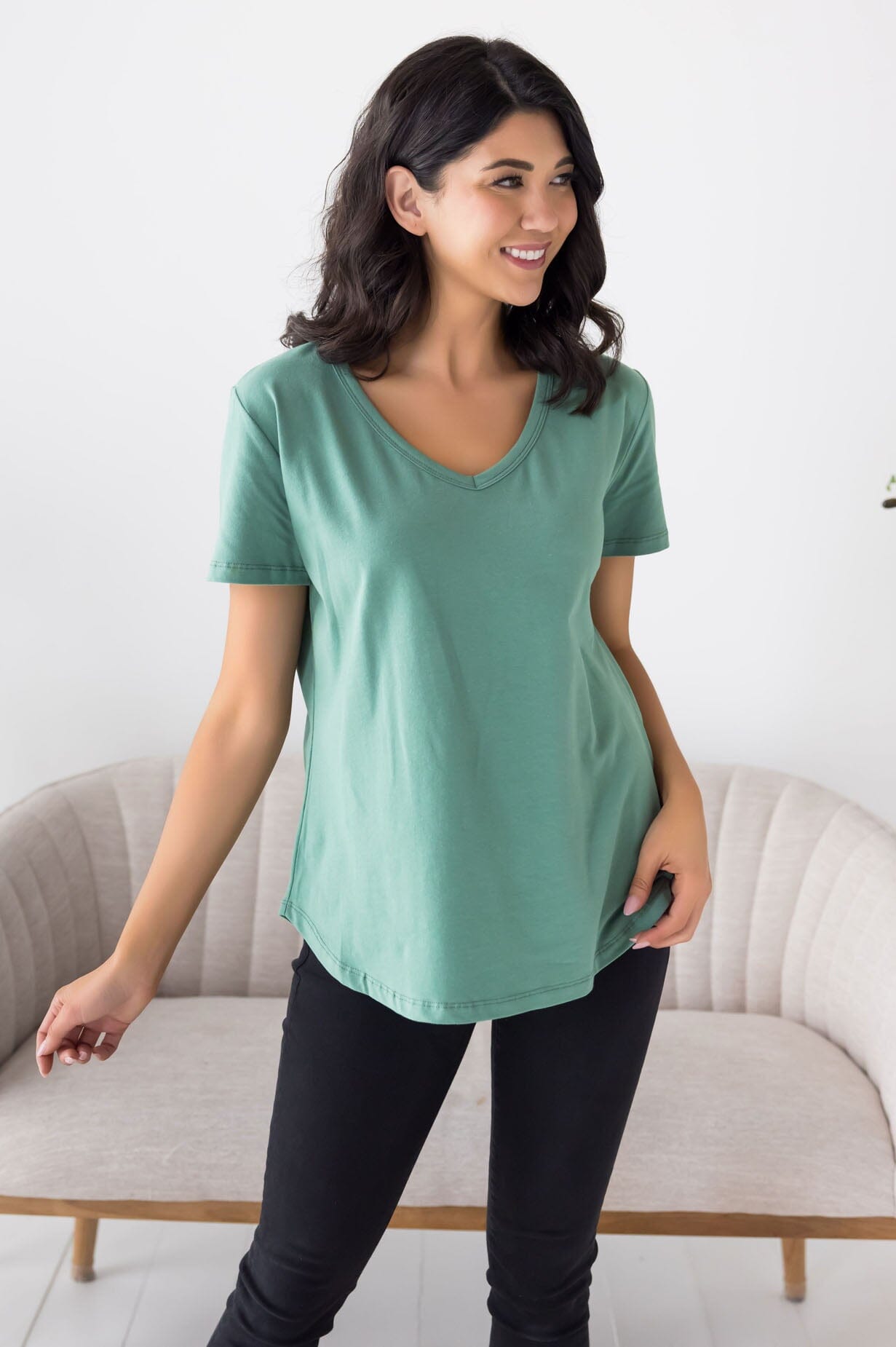 Not Just Basic V-Neck Tee NeeSee's Dresses 