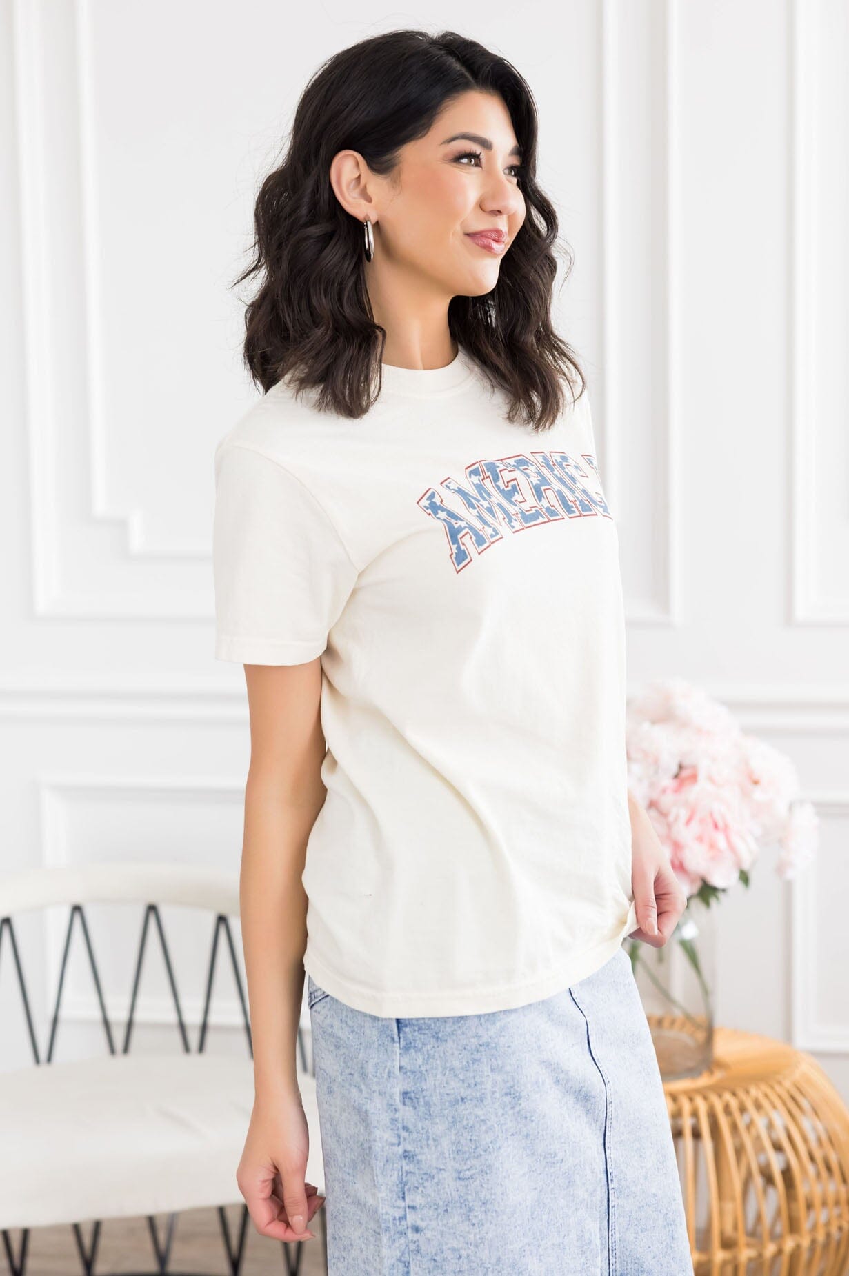 American Dreams Graphic Tee Modest Dresses vendor-unknown 