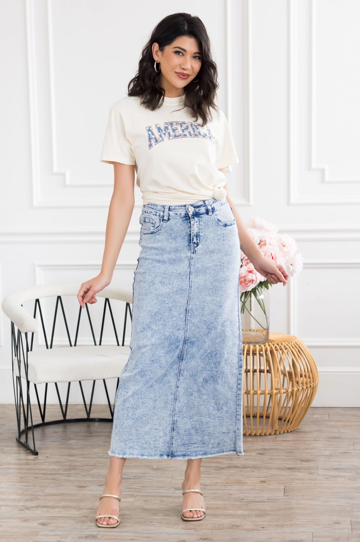 American Dreams Graphic Tee Modest Dresses vendor-unknown 