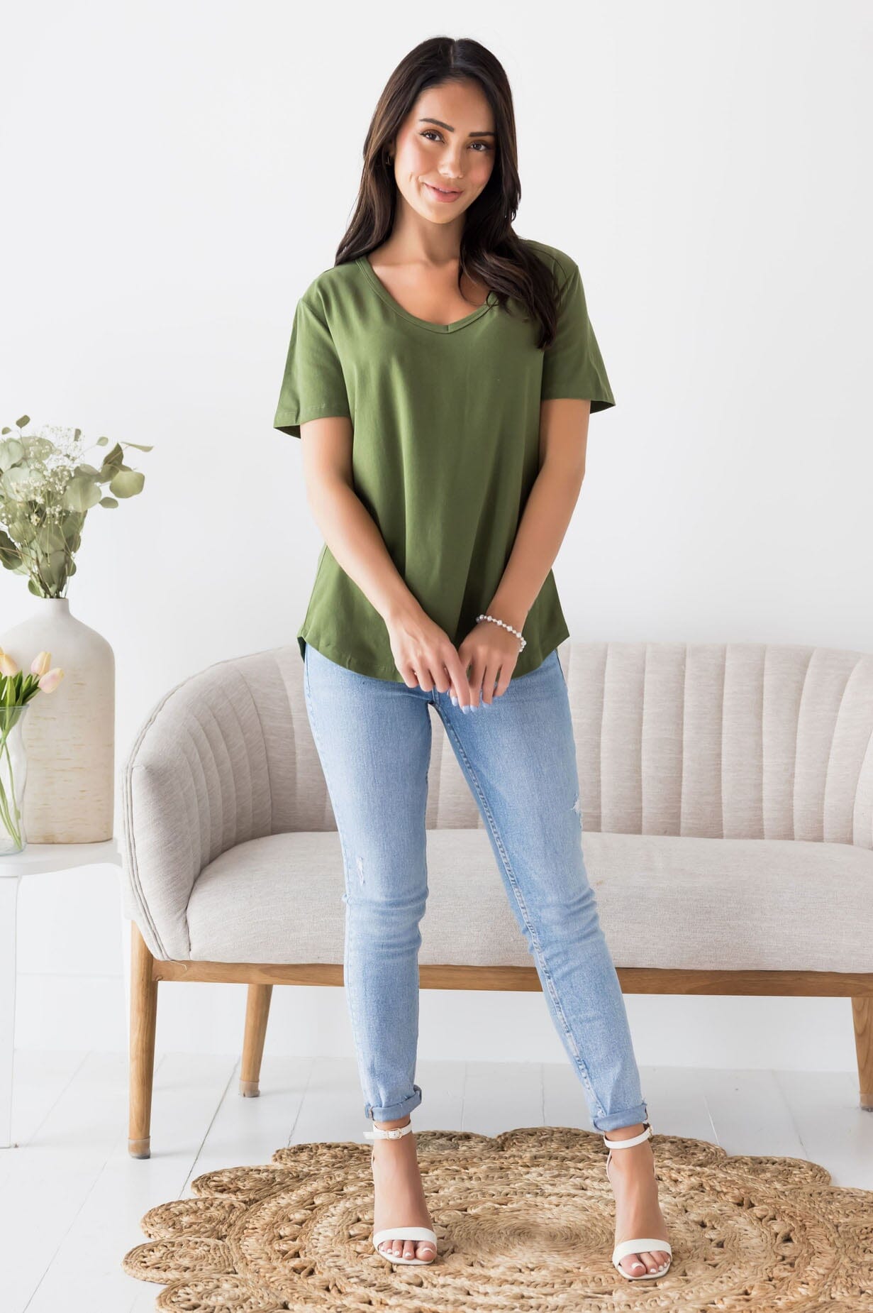 Not Just Basic V-Neck Tee NeeSee's Dresses 