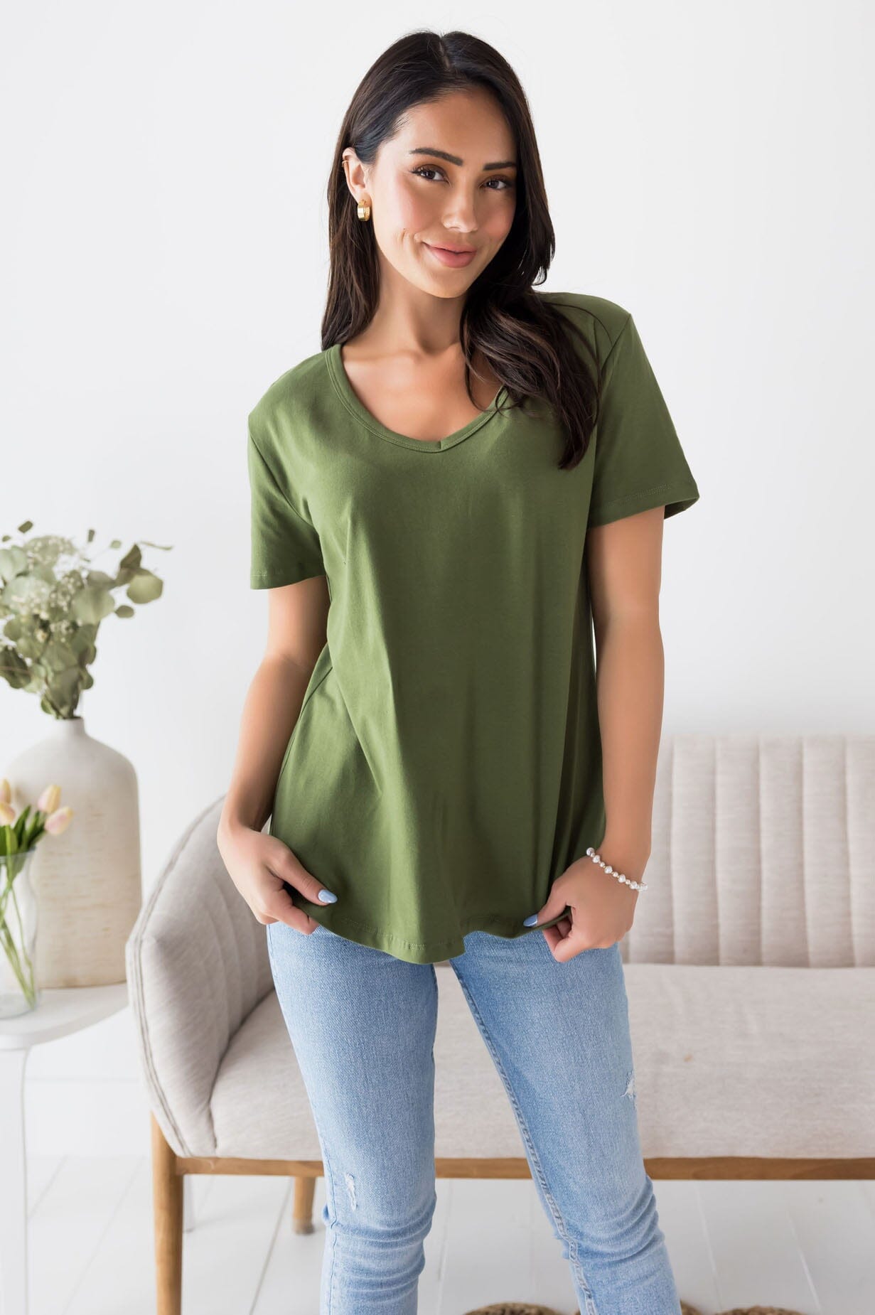 Not Just Basic V-Neck Tee NeeSee's Dresses 