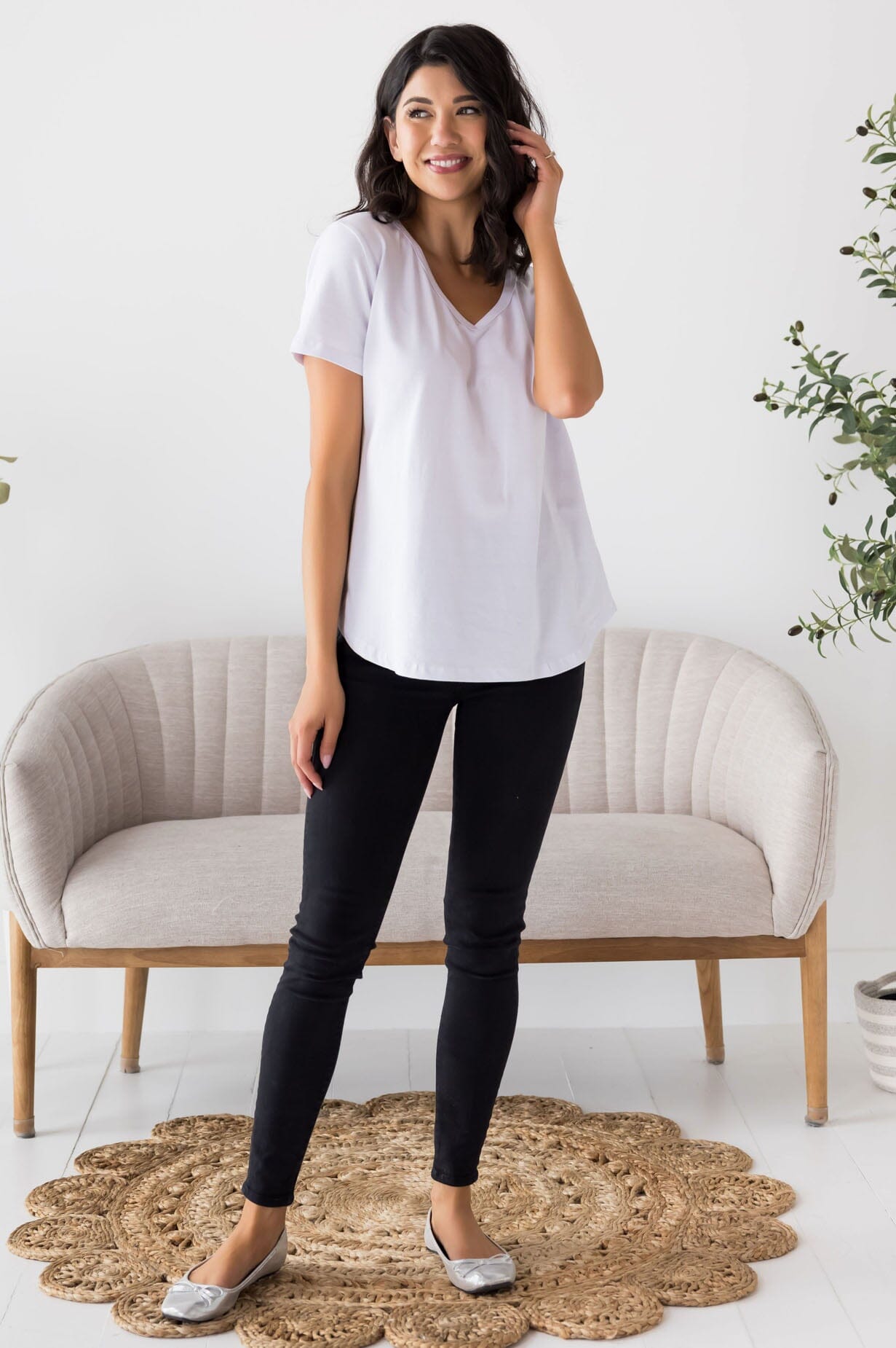 Not Just Basic V-Neck Tee NeeSee's Dresses 