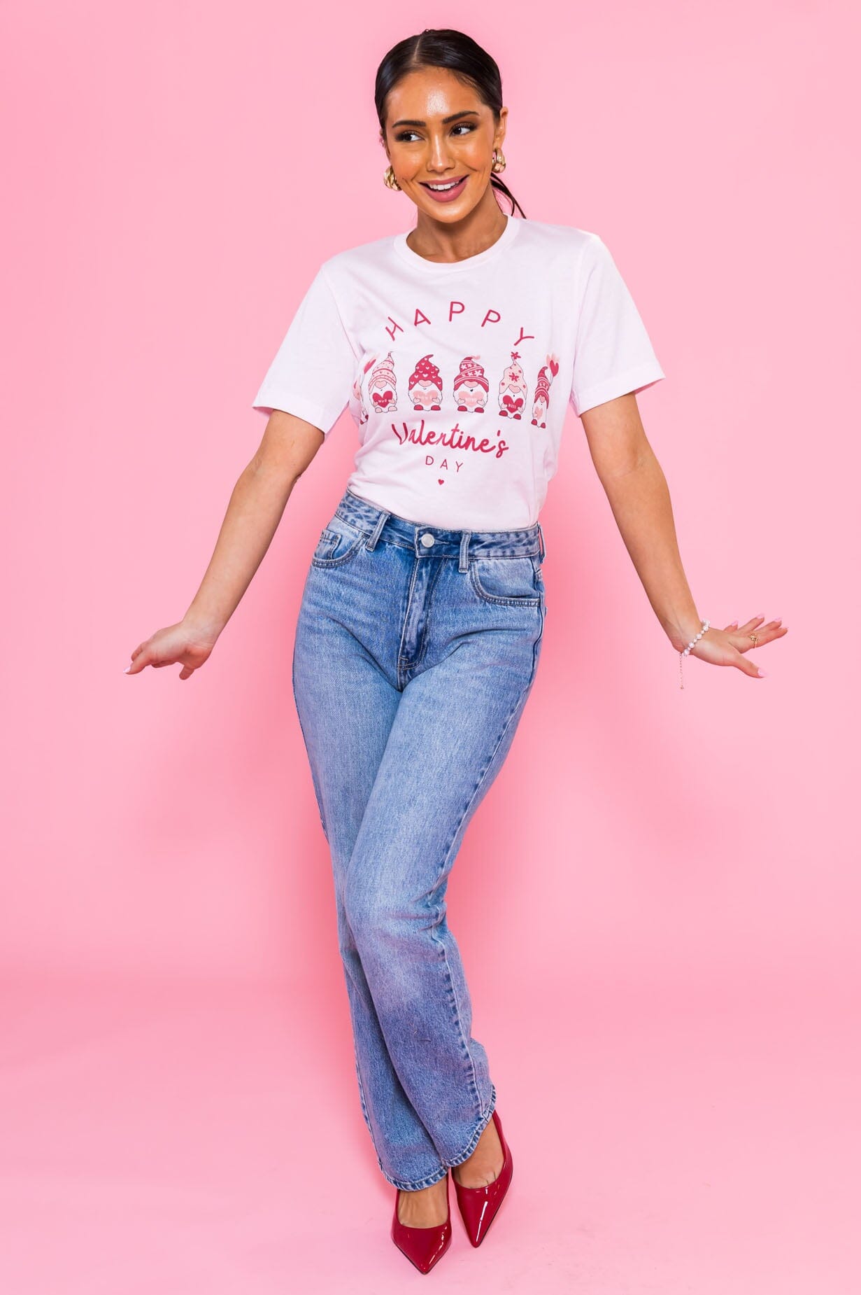 Happy Gnomes Valentine's Tee Modest Dresses vendor-unknown 