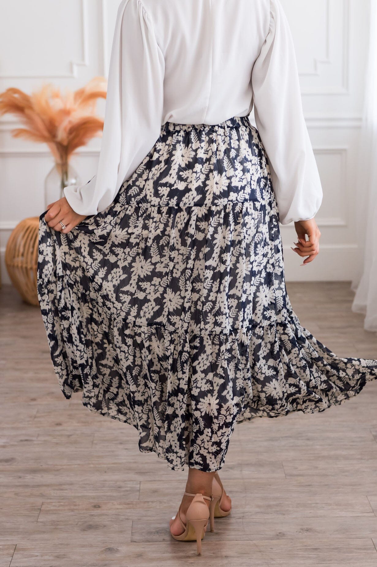 Excited To Twirl Modest Tiered Skirt Skirts vendor-unknown 