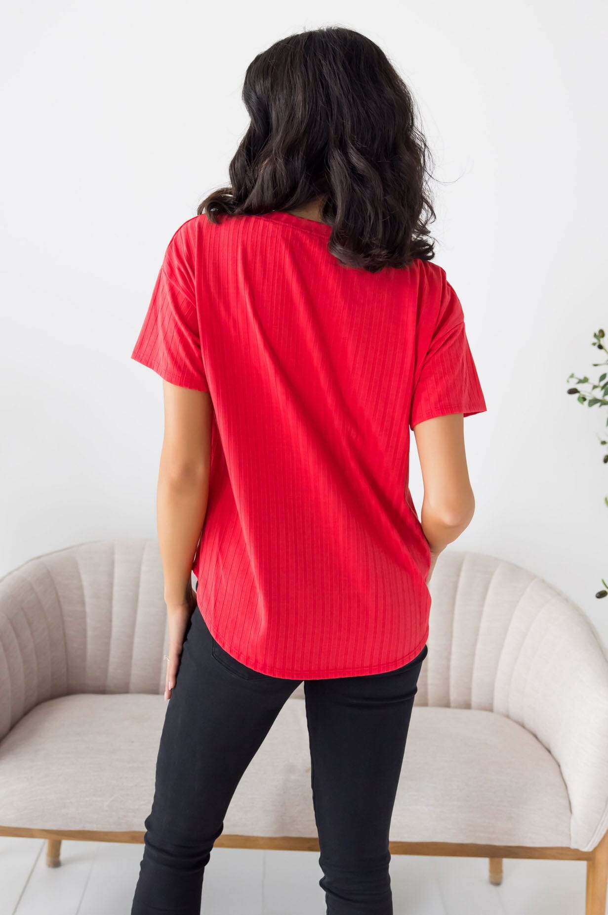 Cheerful Spirit Ribbed Top Modest Dresses vendor-unknown 