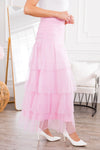 Pretty In Pink Kinda Day Tulle Skirt Modest Dresses vendor-unknown