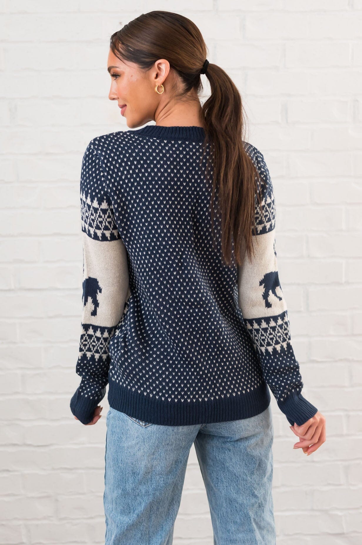 Happy Christmas Modest Fair Isle Sweater Modest Dresses vendor-unknown 