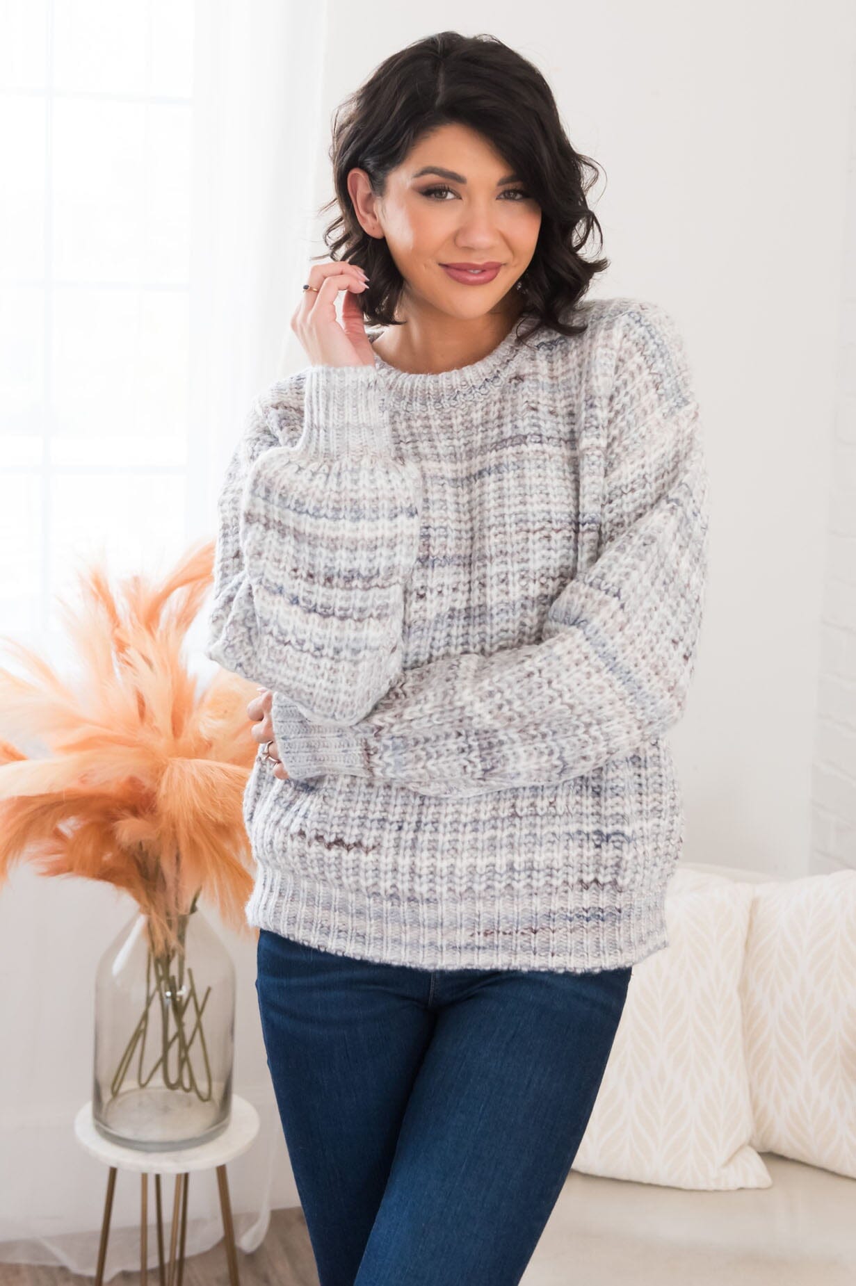 Joyful Night Modest Sweater Tops vendor-unknown 