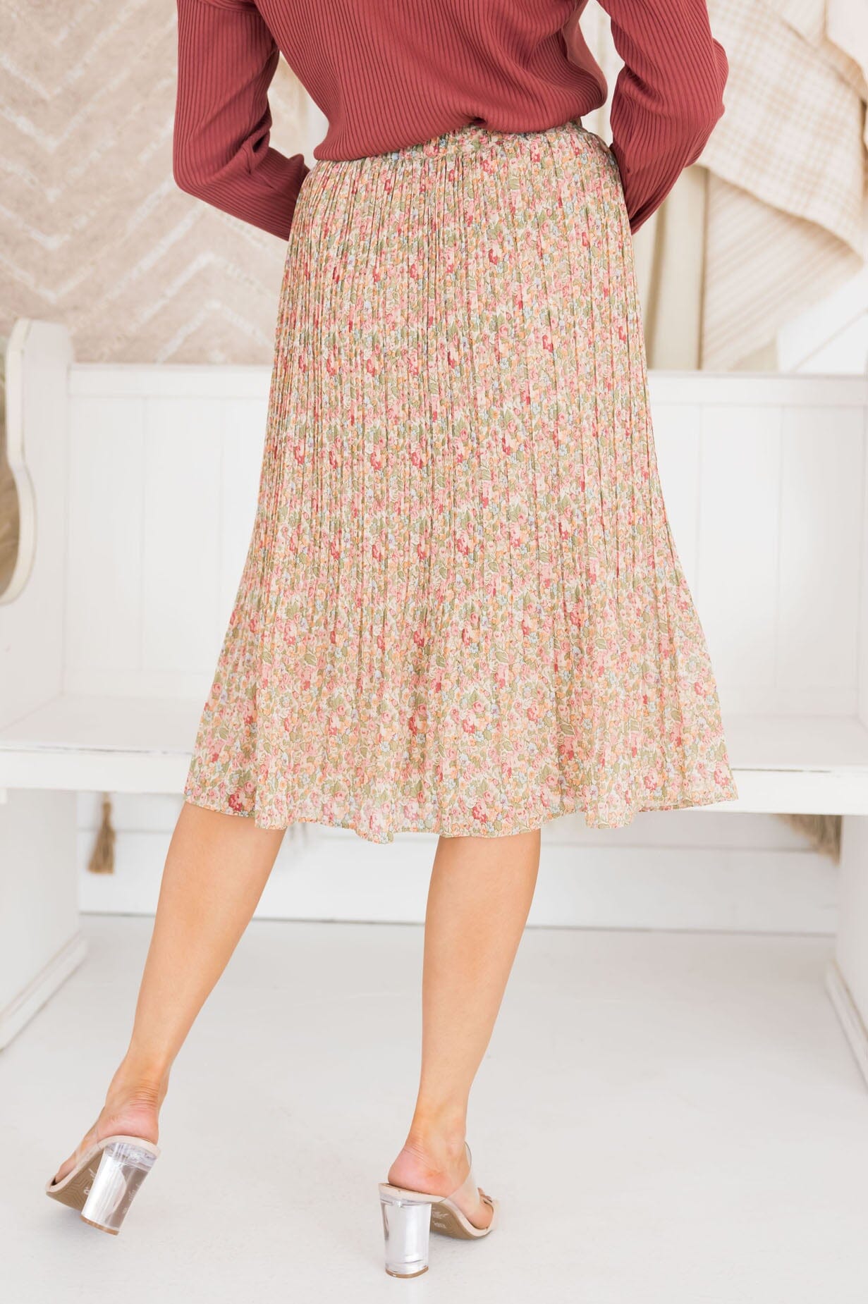Always Blooming Modest Pleat Skirt Modest Dresses vendor-unknown 