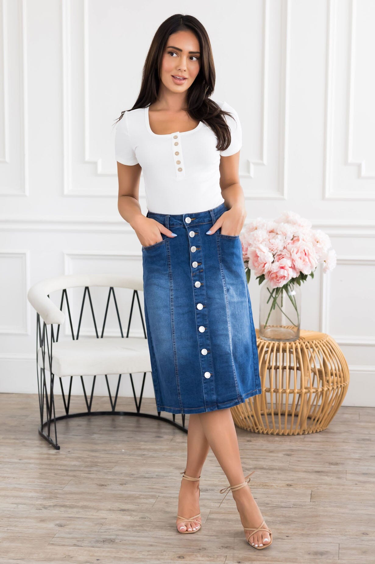 Out For More Denim Skirt Modest Dresses vendor-unknown 