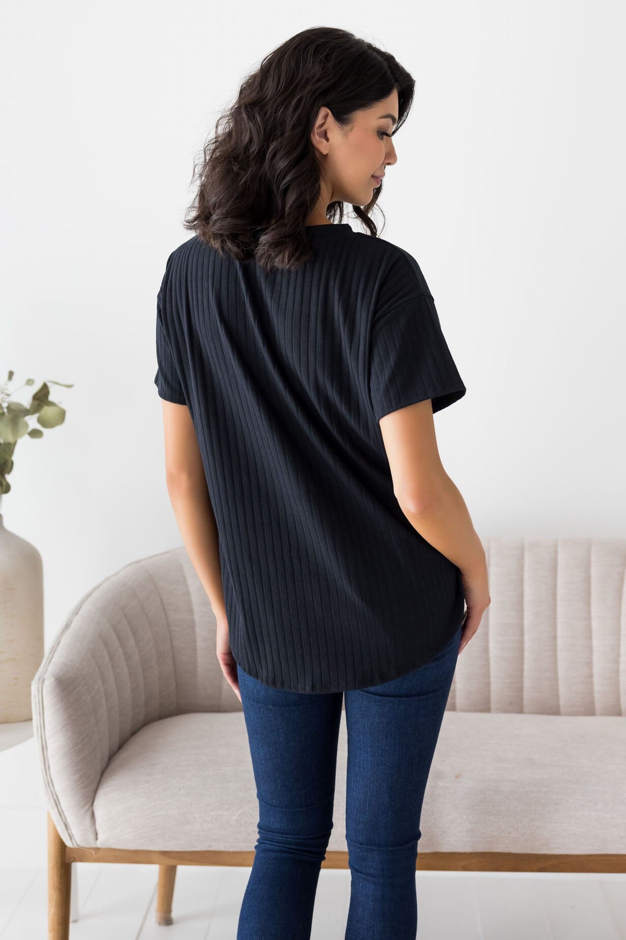 Cheerful Spirit Ribbed Top Modest Dresses vendor-unknown 