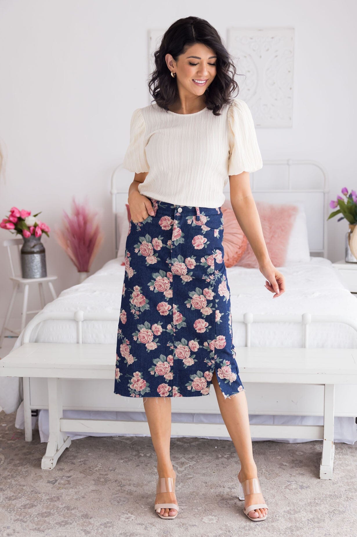 Lead Me To You Denim Skirt Modest Dresses vendor-unknown 