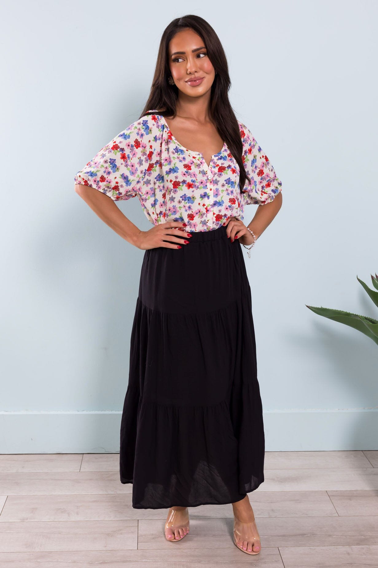 Soulmate Searching Floral Blouse Tops vendor-unknown 