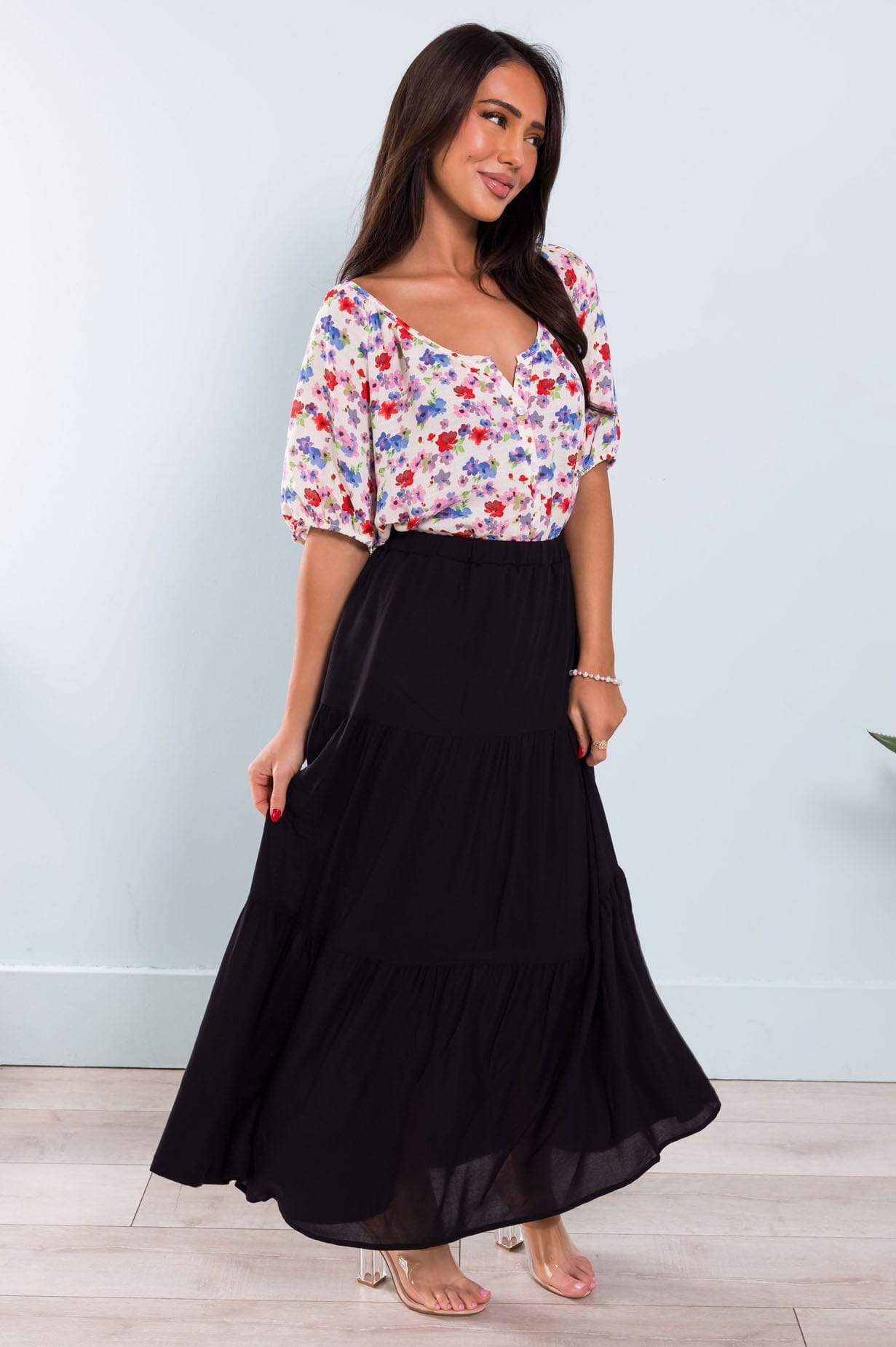 Soulmate Searching Floral Blouse Tops vendor-unknown 