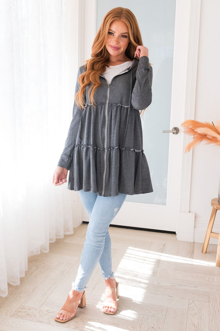 Free And Flowy Modest Zipper Hoodie Modest Dresses vendor-unknown 