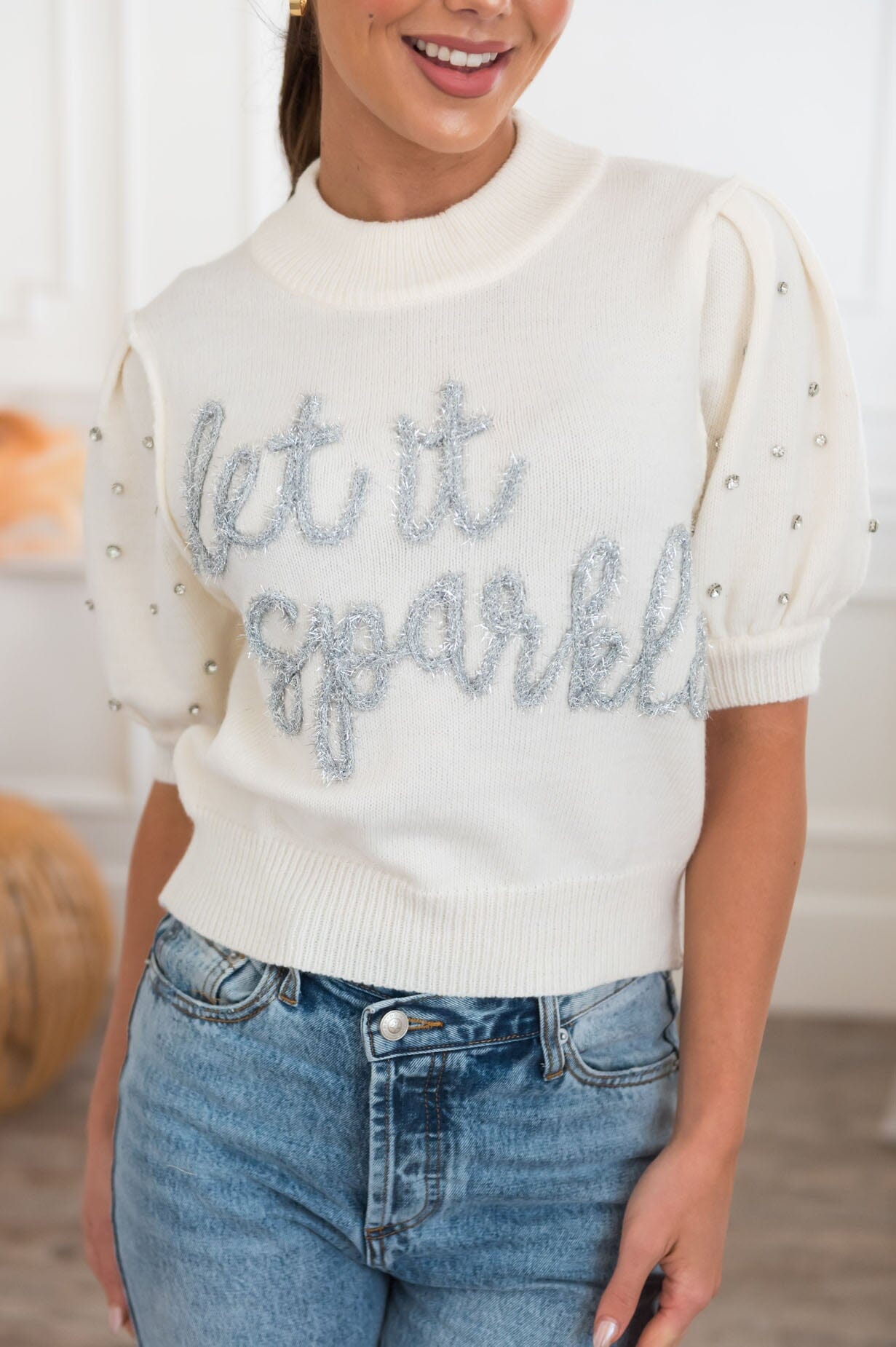 Let It Sparkle Modest Sweater Modest Dresses vendor-unknown 