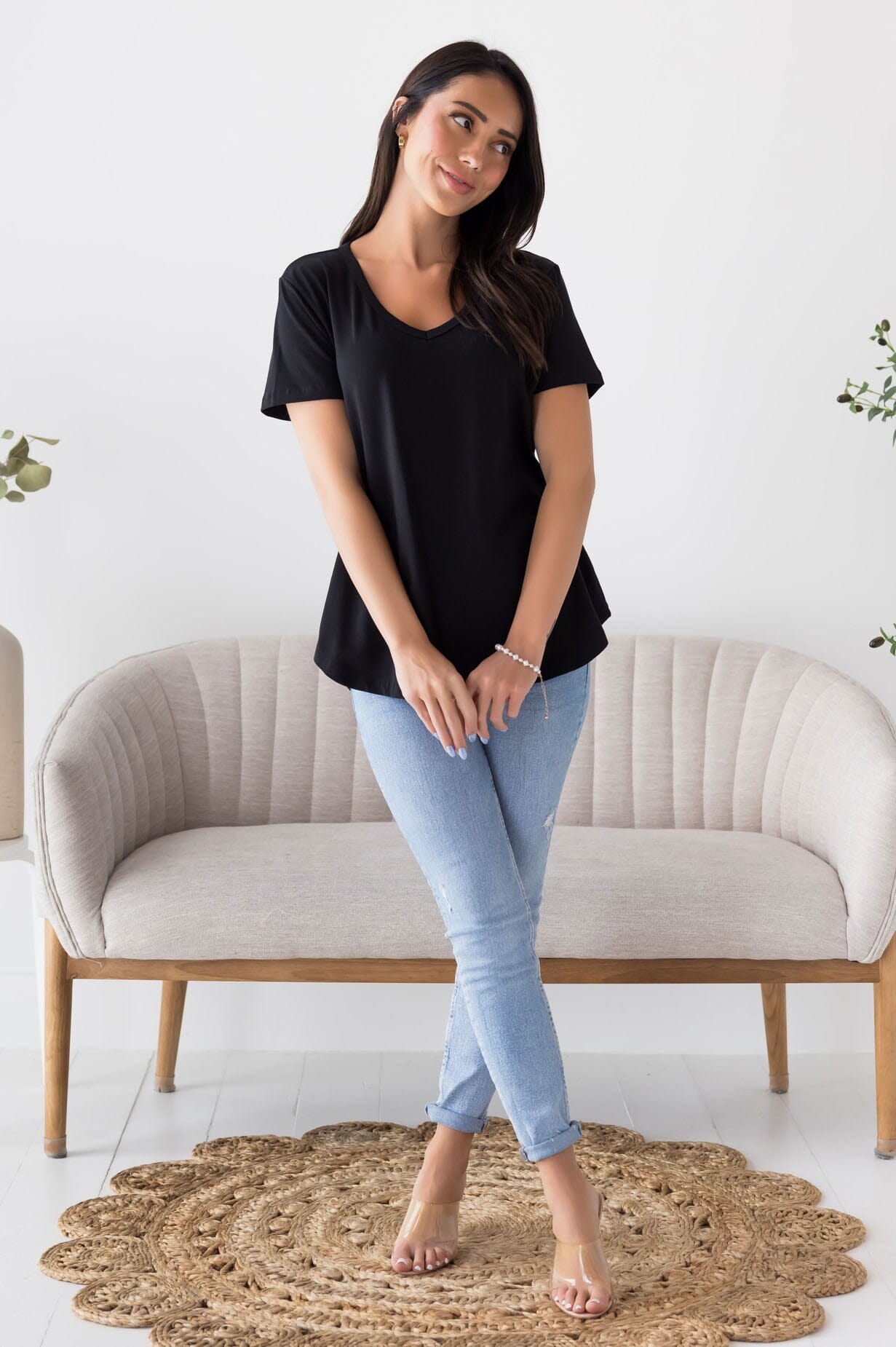 Not Just Basic V-Neck Tee NeeSee's Dresses 