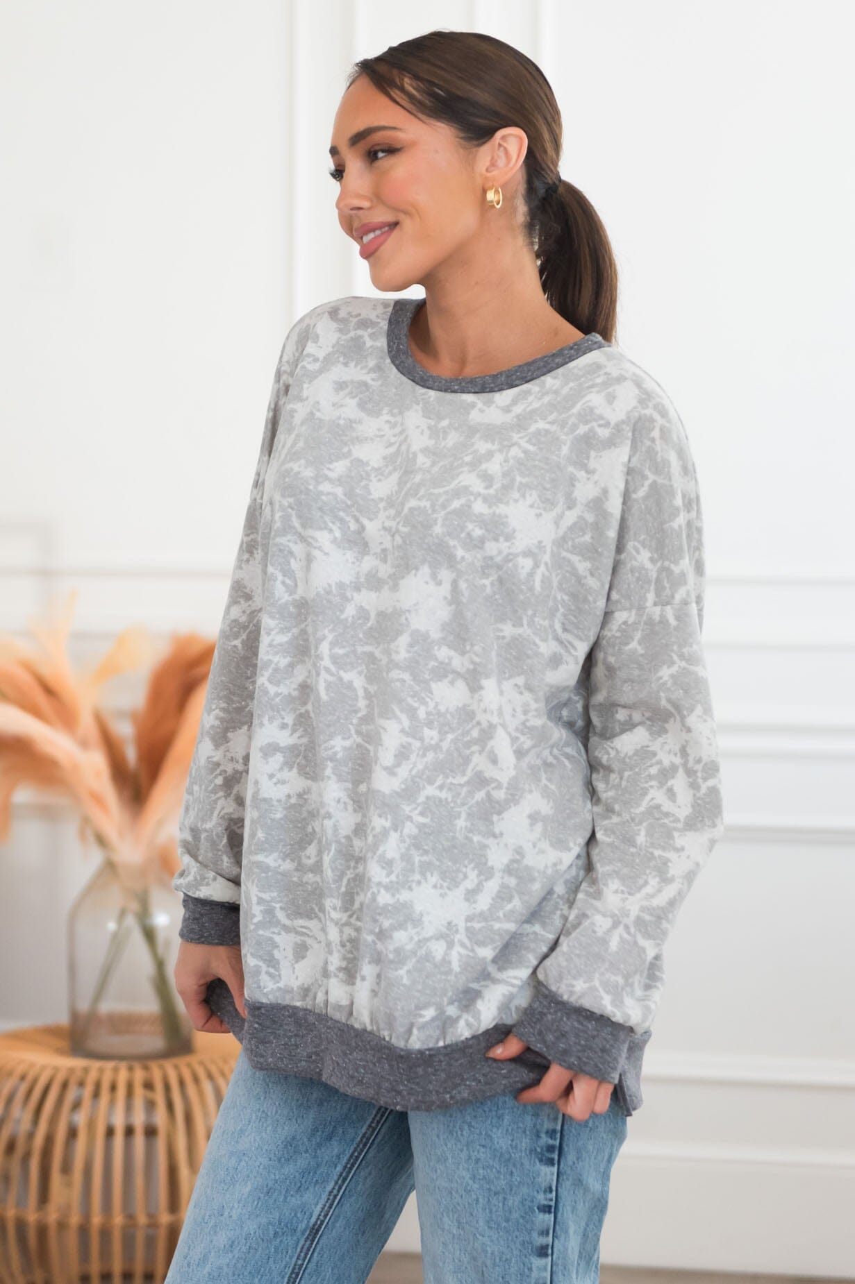 Head In The Clouds Modest Terry Top Modest Dresses vendor-unknown 