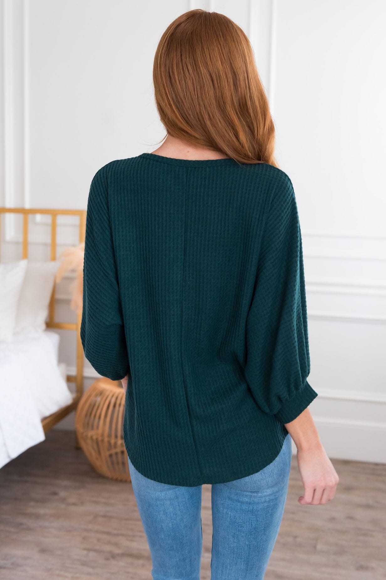 Love Is Never Lost Modest Waffle Sweater NeeSee's Dresses 