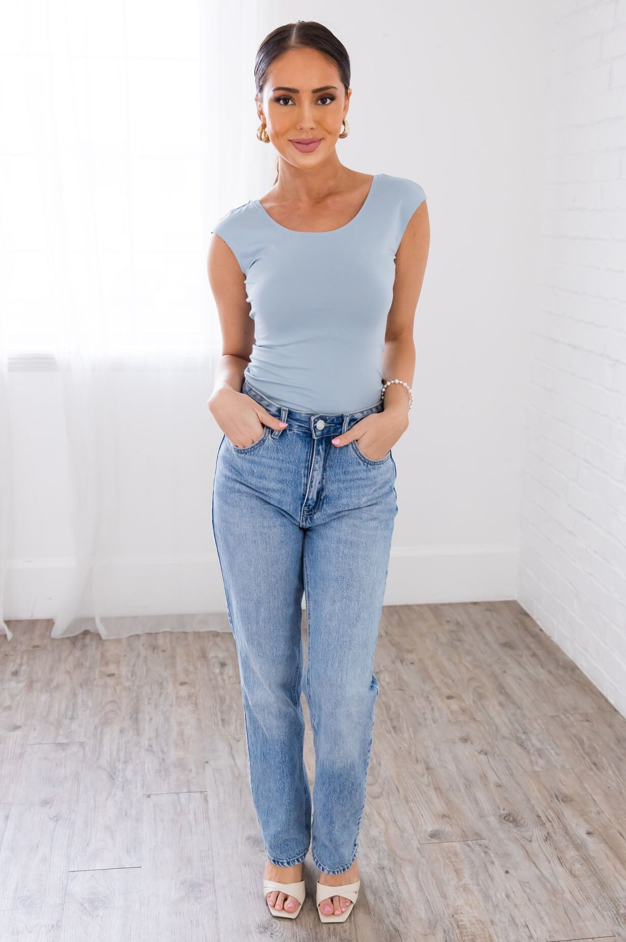 Cap Sleeve Modest Layering Tee Tops vendor-unknown 