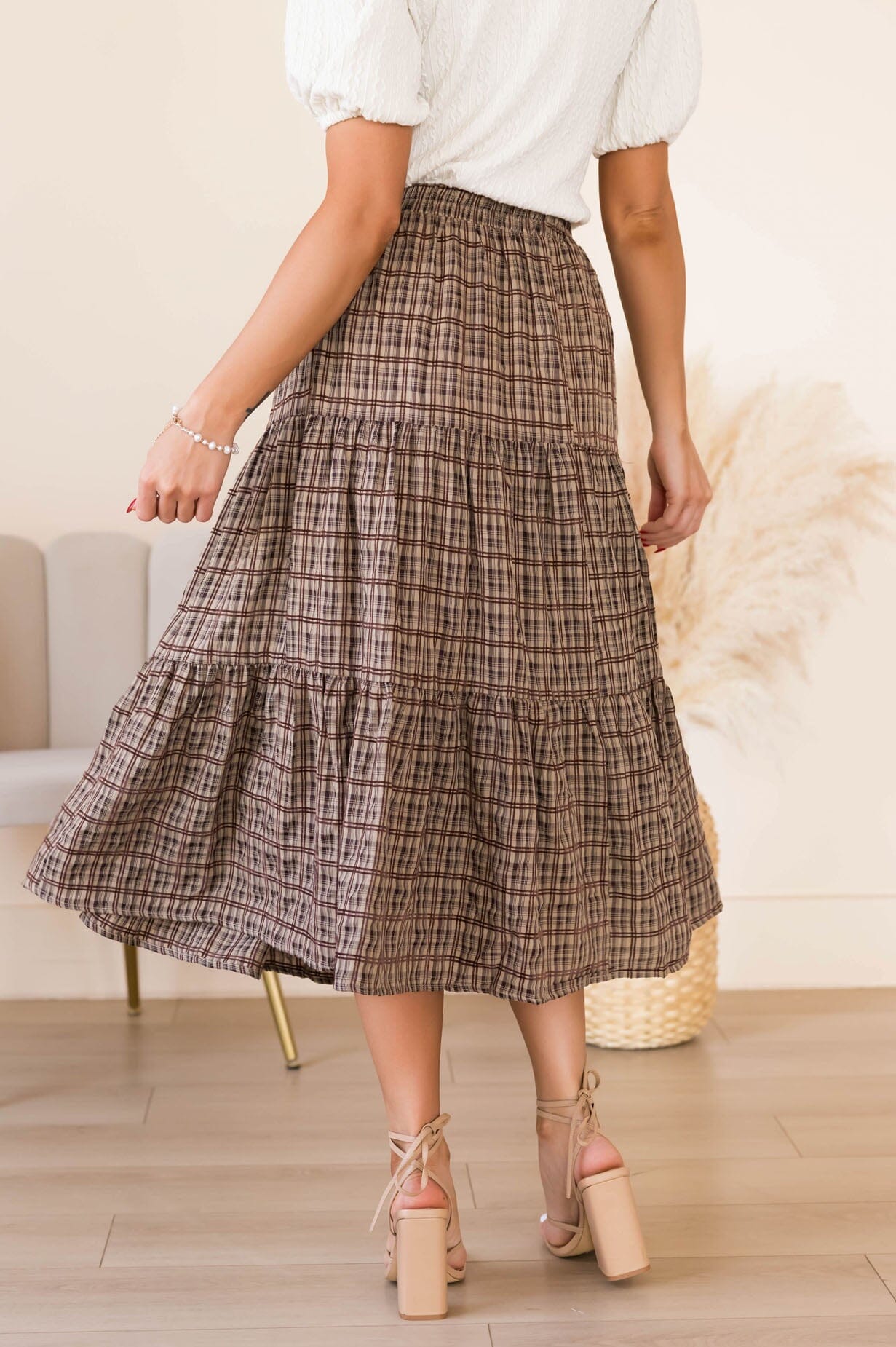 Secret Locket Tiered Skirt Modest Dresses vendor-unknown 