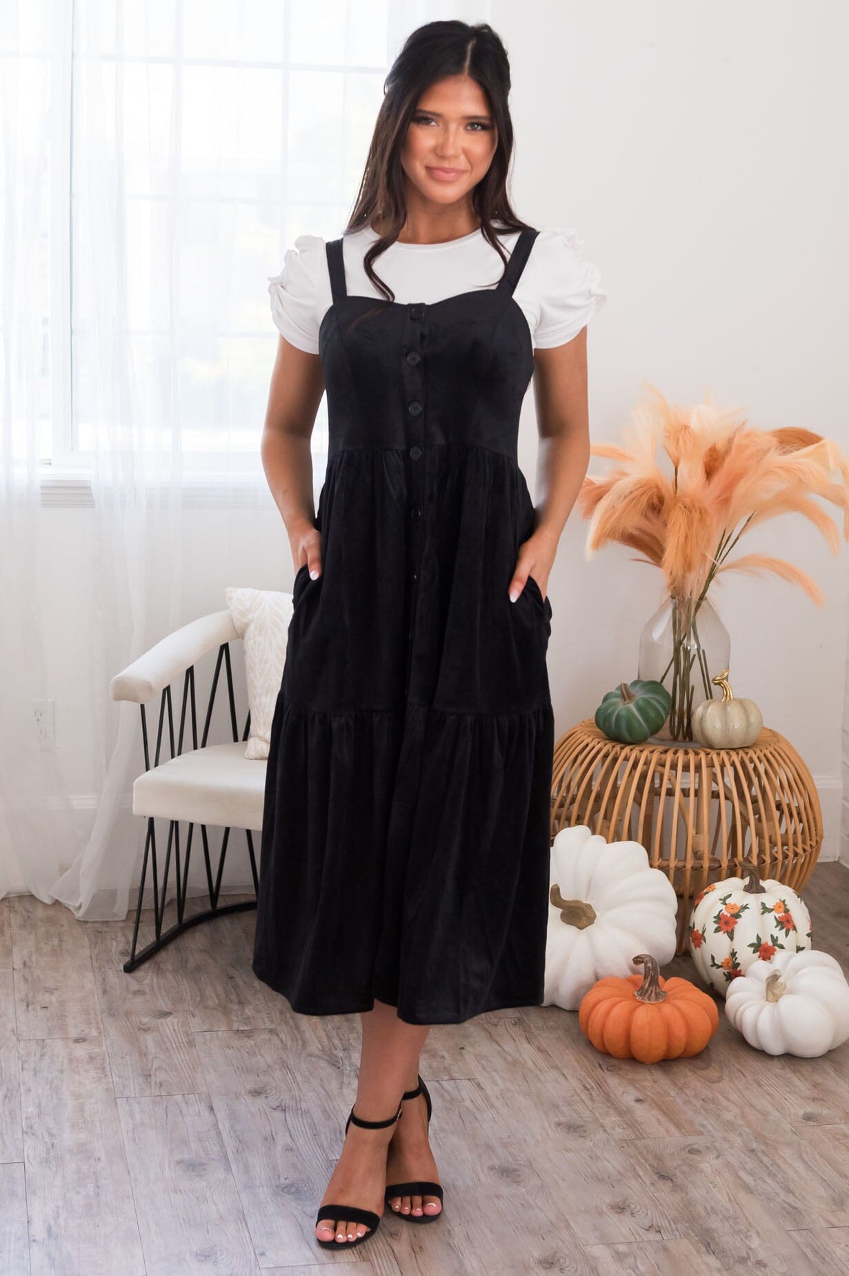 The Arianelle Modest Overall Dress Modest Dresses vendor-unknown 