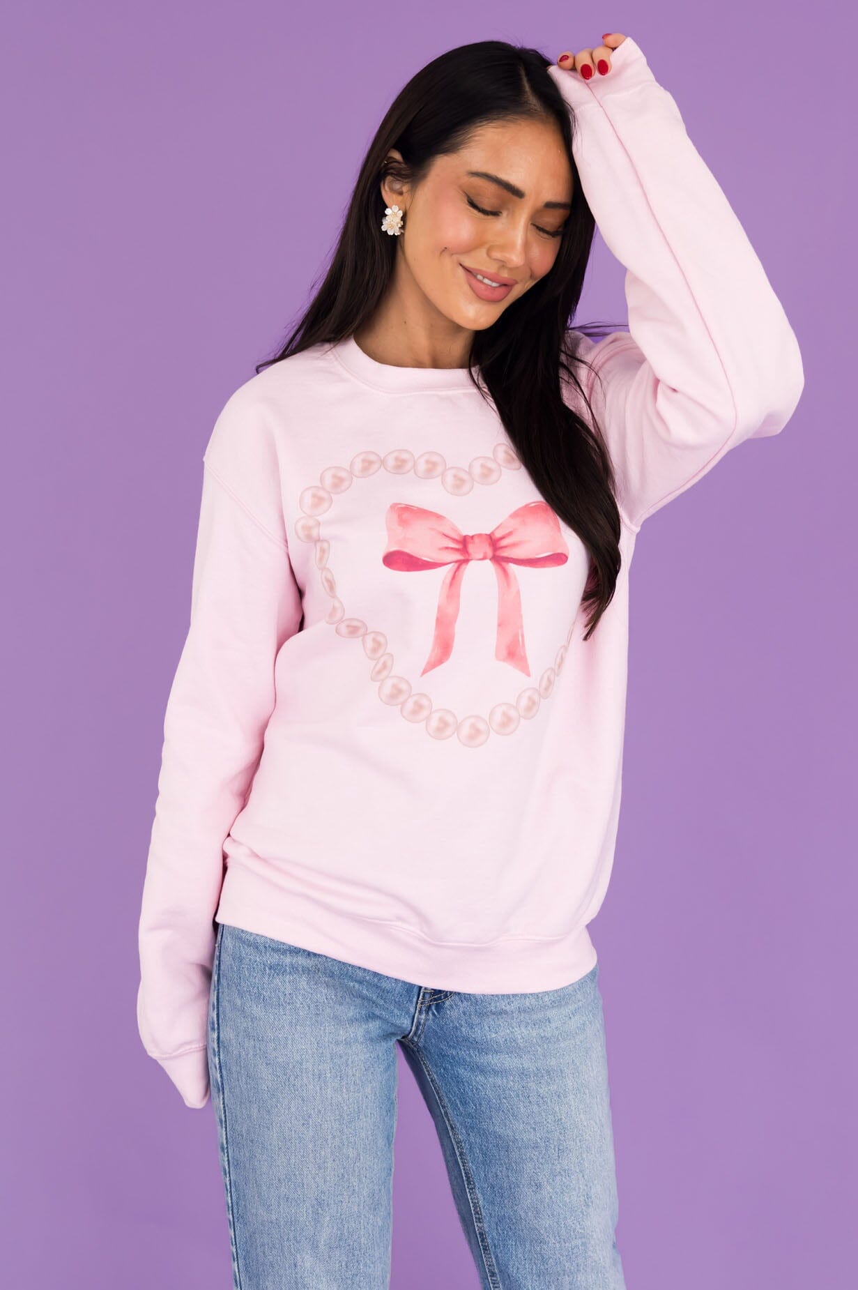 Wrapped In A Bow Sweatshirt Modest Dresses vendor-unknown 