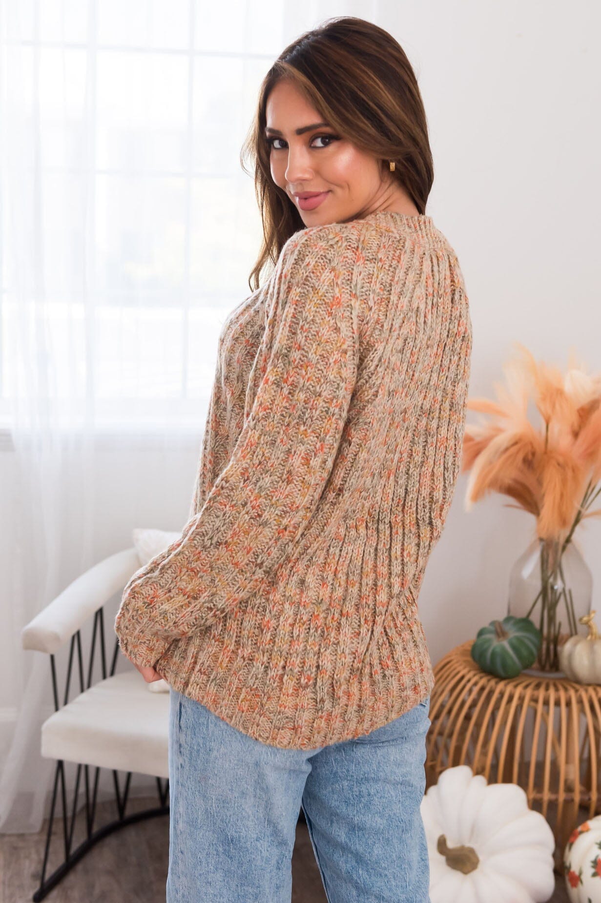 Excited For Adventure Modest Cable Knit Sweater Tops vendor-unknown 