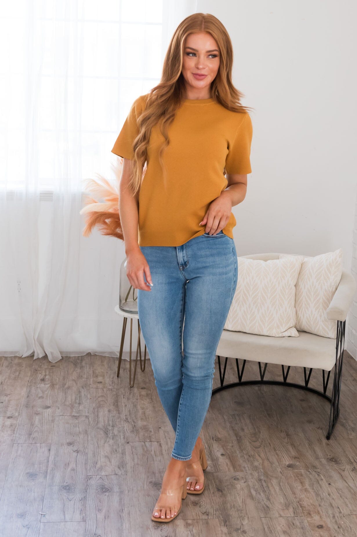 Happy Hello Modest Sweater Tops vendor-unknown 