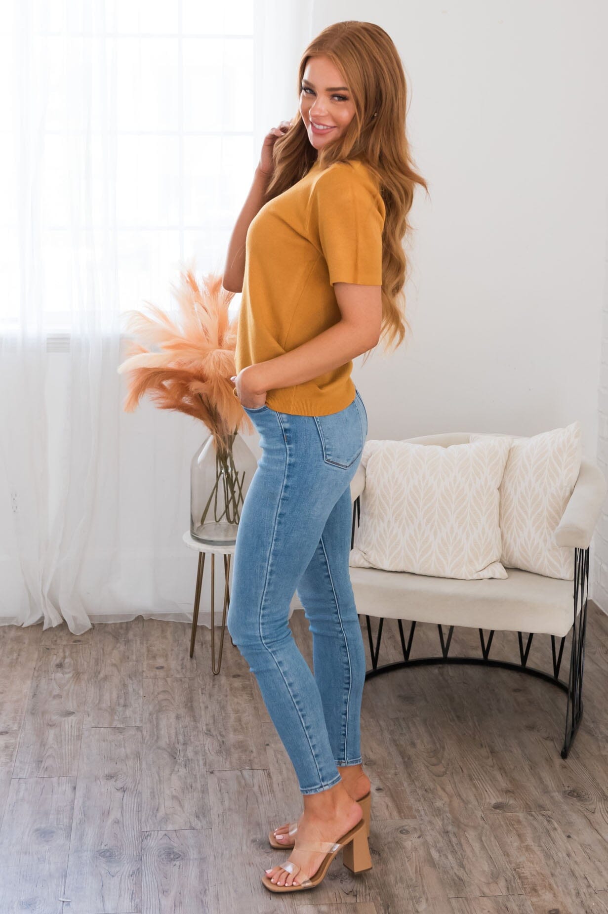 Happy Hello Modest Sweater Tops vendor-unknown 