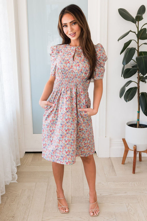 The Maline Modest Floral Dress - NeeSee's Dresses