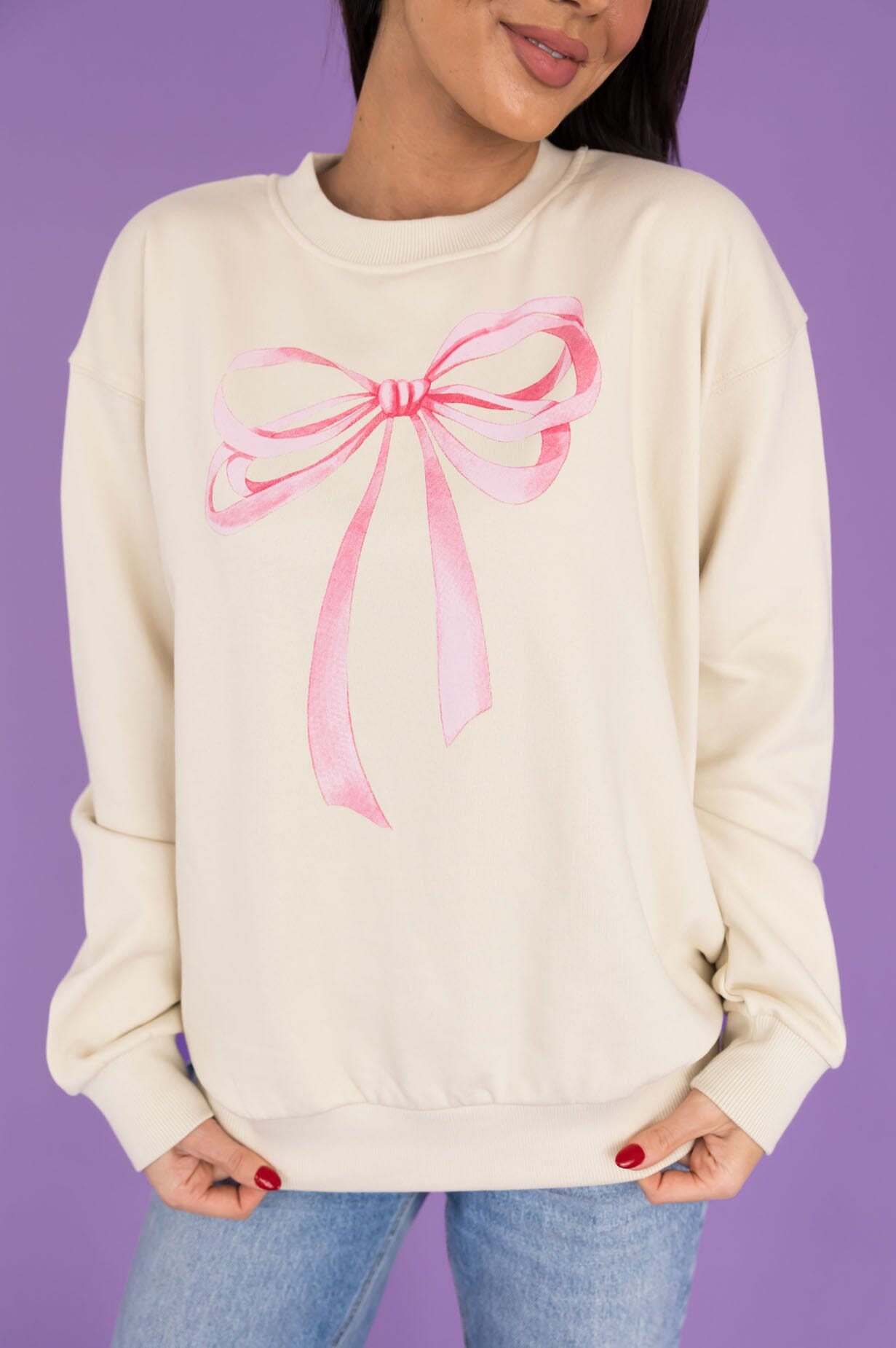 Tied To My Heart Sweatshirt Modest Dresses vendor-unknown 