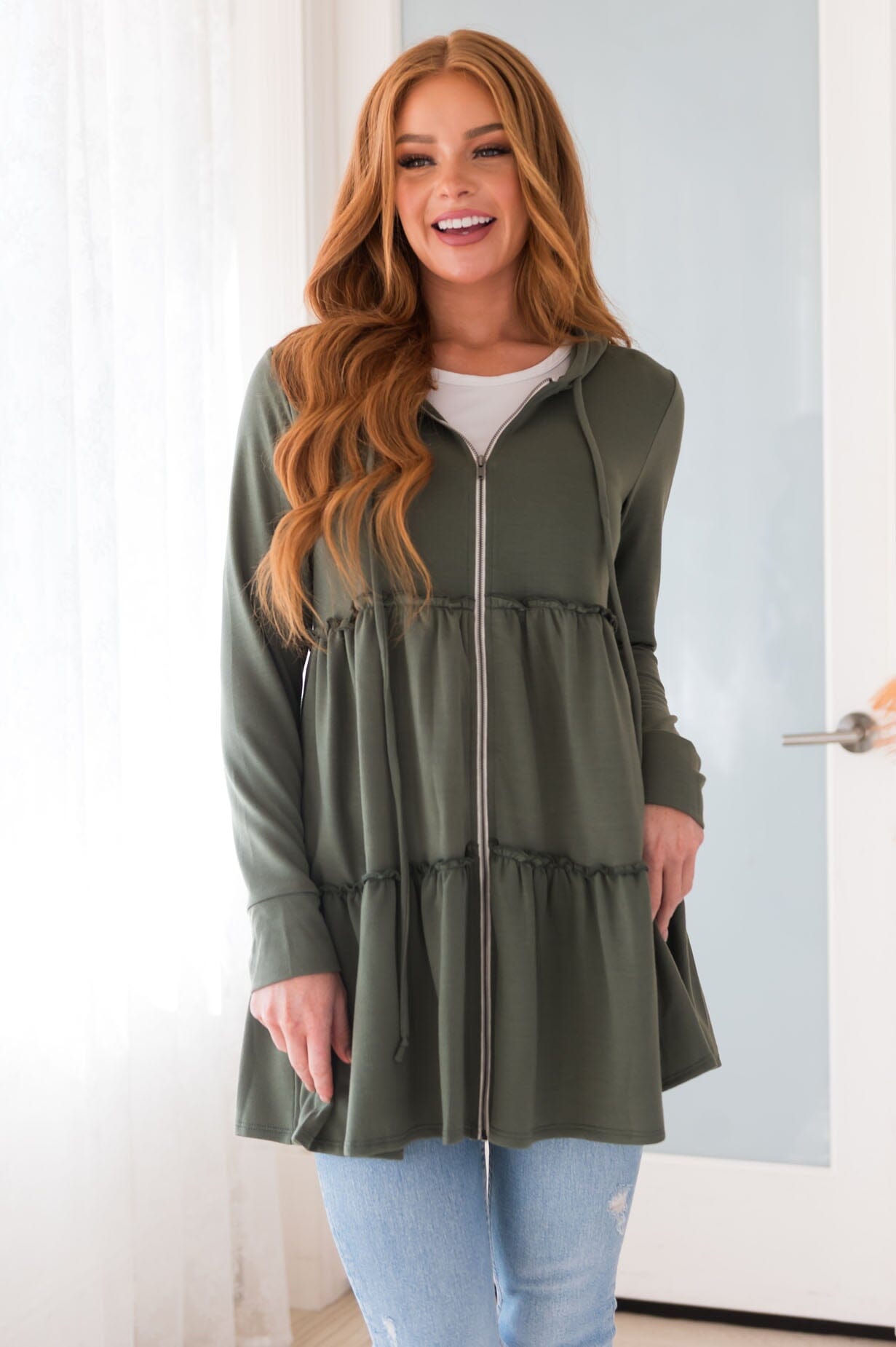 Free And Flowy Modest Zipper Hoodie Modest Dresses vendor-unknown 