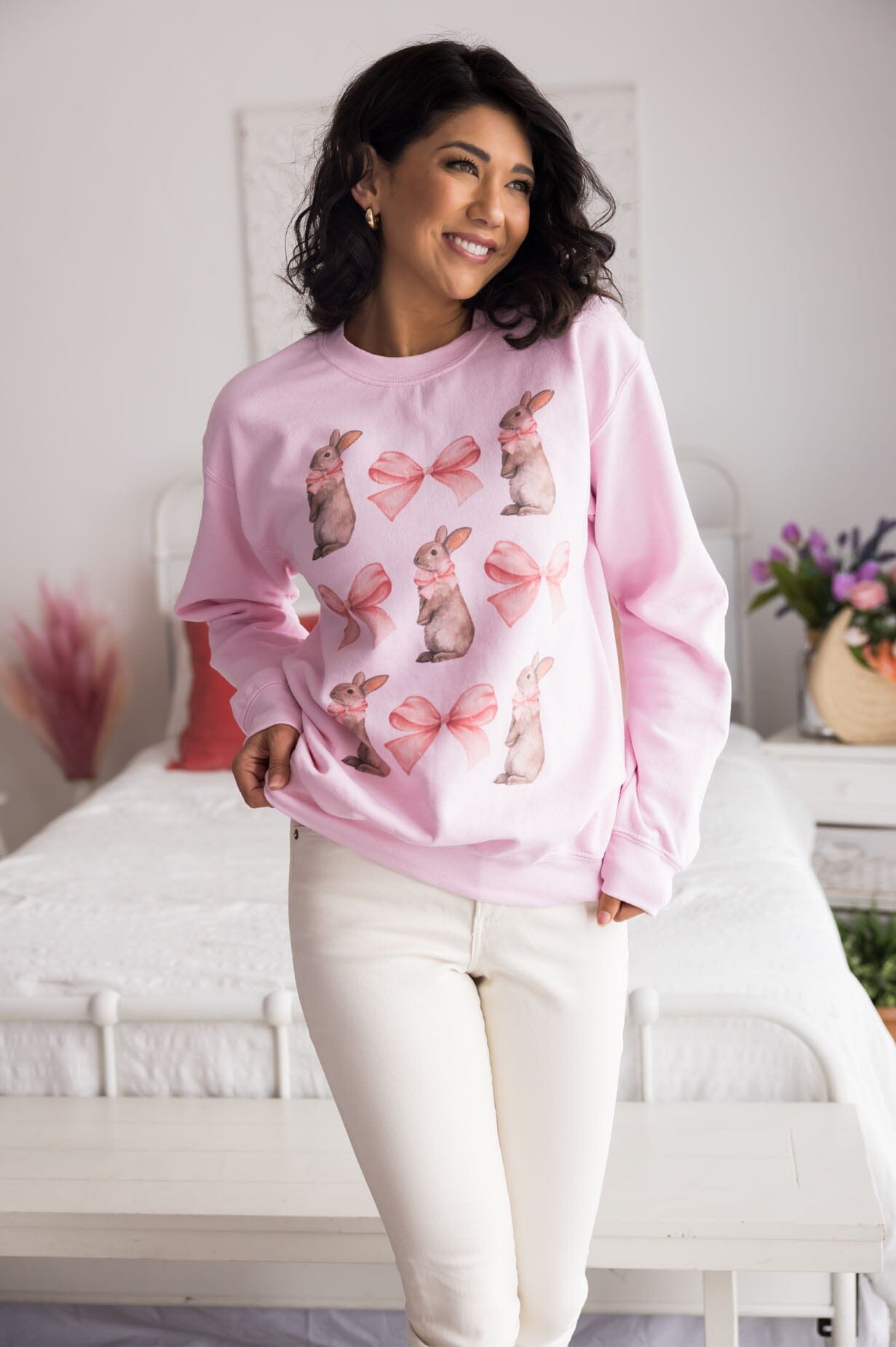 Bunnies & Bows Sweatshirt Modest Dresses vendor-unknown 