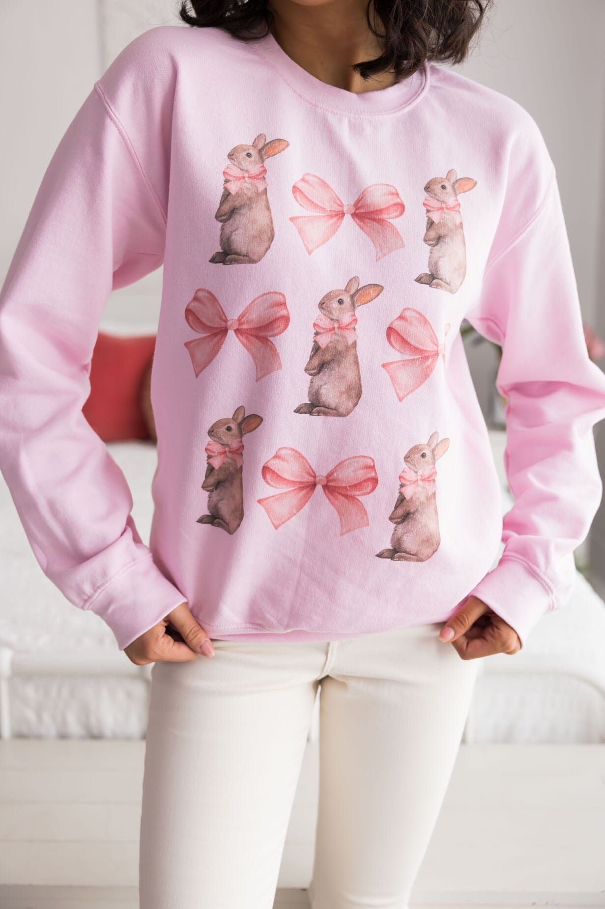 Bunnies & Bows Sweatshirt Modest Dresses vendor-unknown 