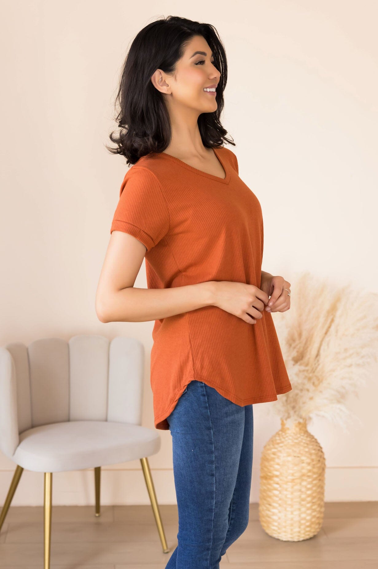 Classy Missy Fit Ribbed Tee Modest Dresses vendor-unknown 