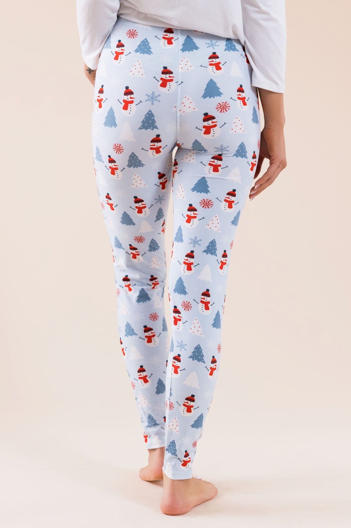 Trees & Snowman Christmas Leggings Accessories & Shoes vendor-unknown 