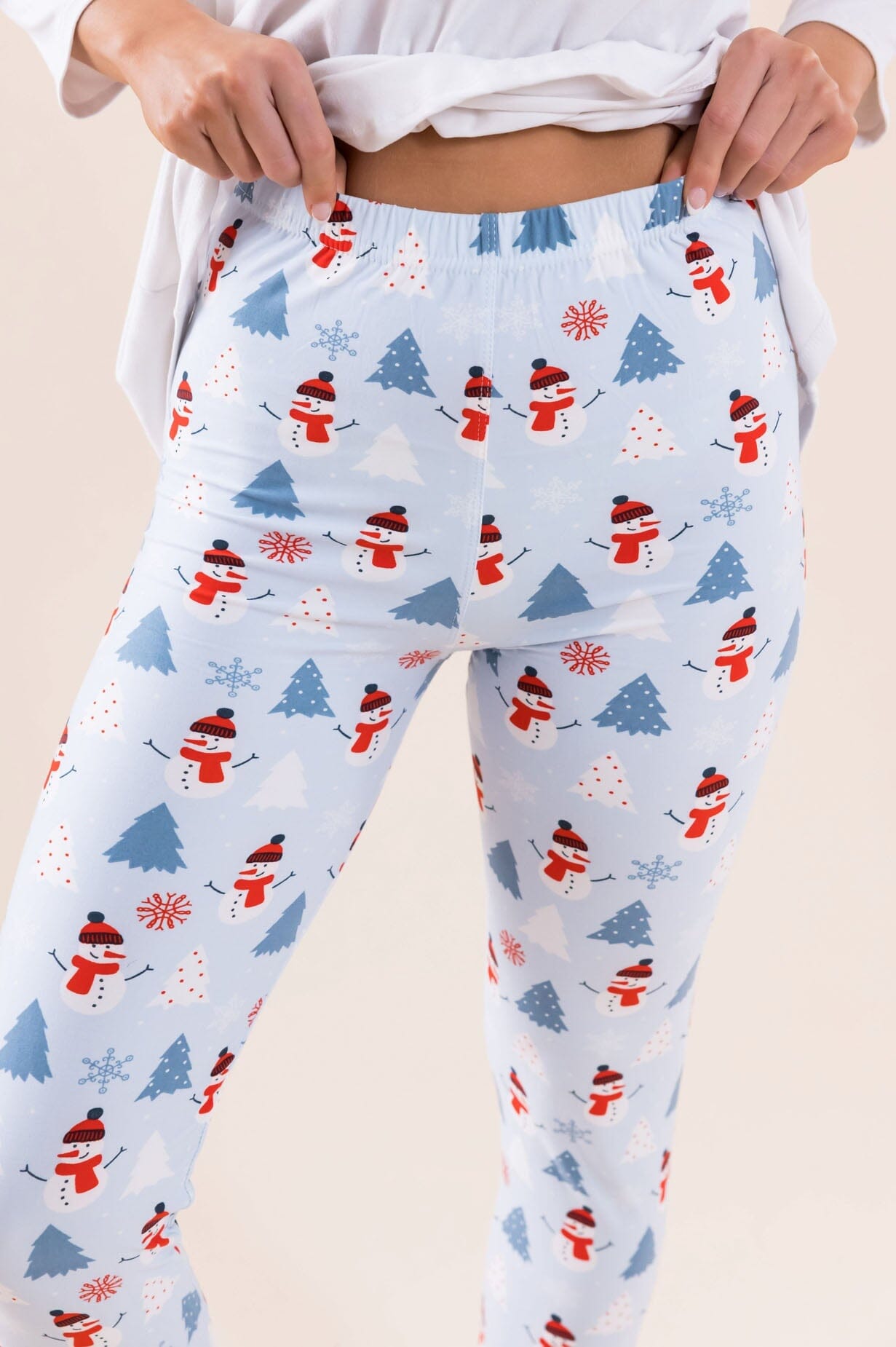 Trees & Snowman Christmas Leggings Accessories & Shoes vendor-unknown 
