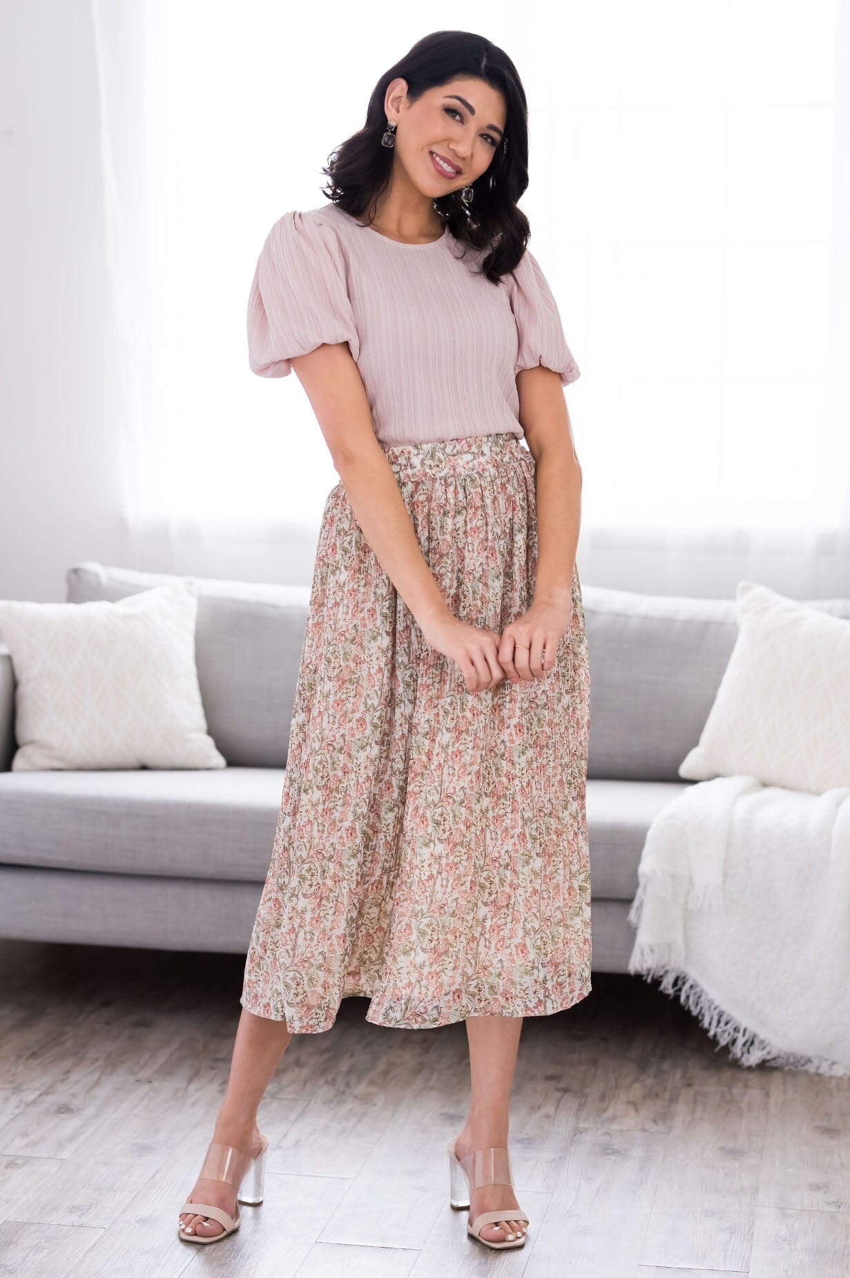 Be The Sunshine Accordion Skirt Modest Dresses vendor-unknown 