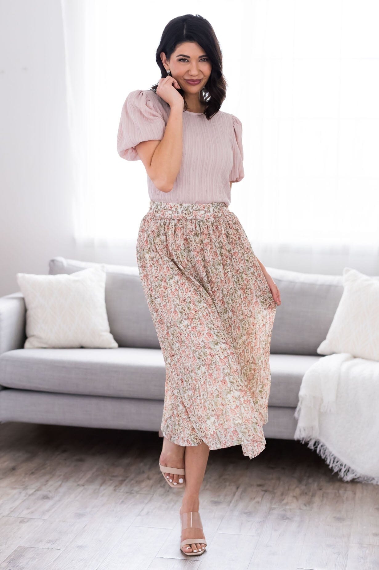 Be The Sunshine Accordion Skirt Modest Dresses vendor-unknown 