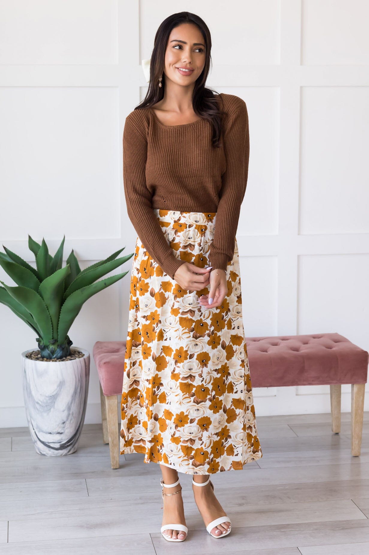 Always Included Floral Skirt Skirts vendor-unknown 