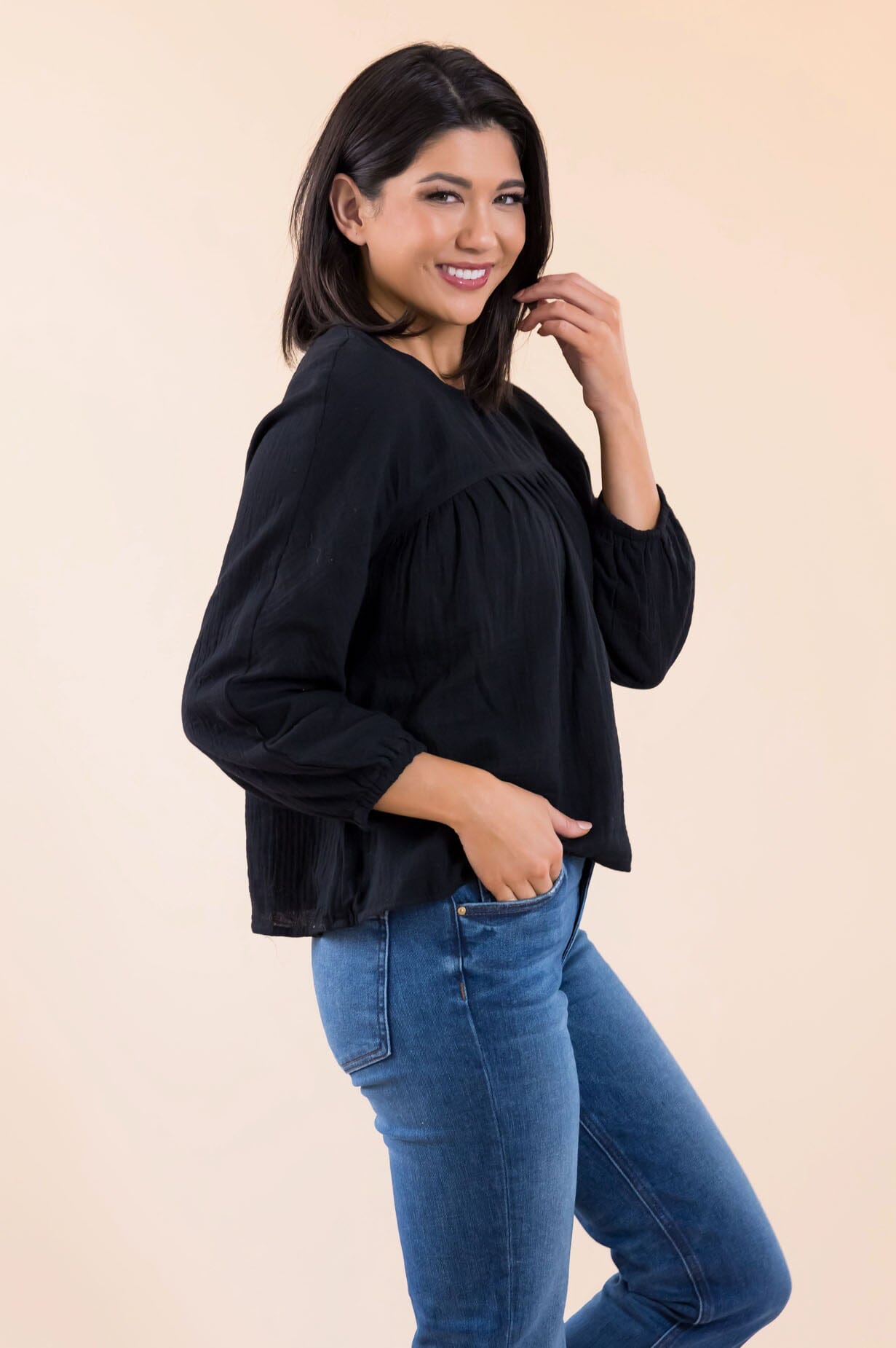 Fact Or Fiction Gauze Blouse NeeSee's Dresses 