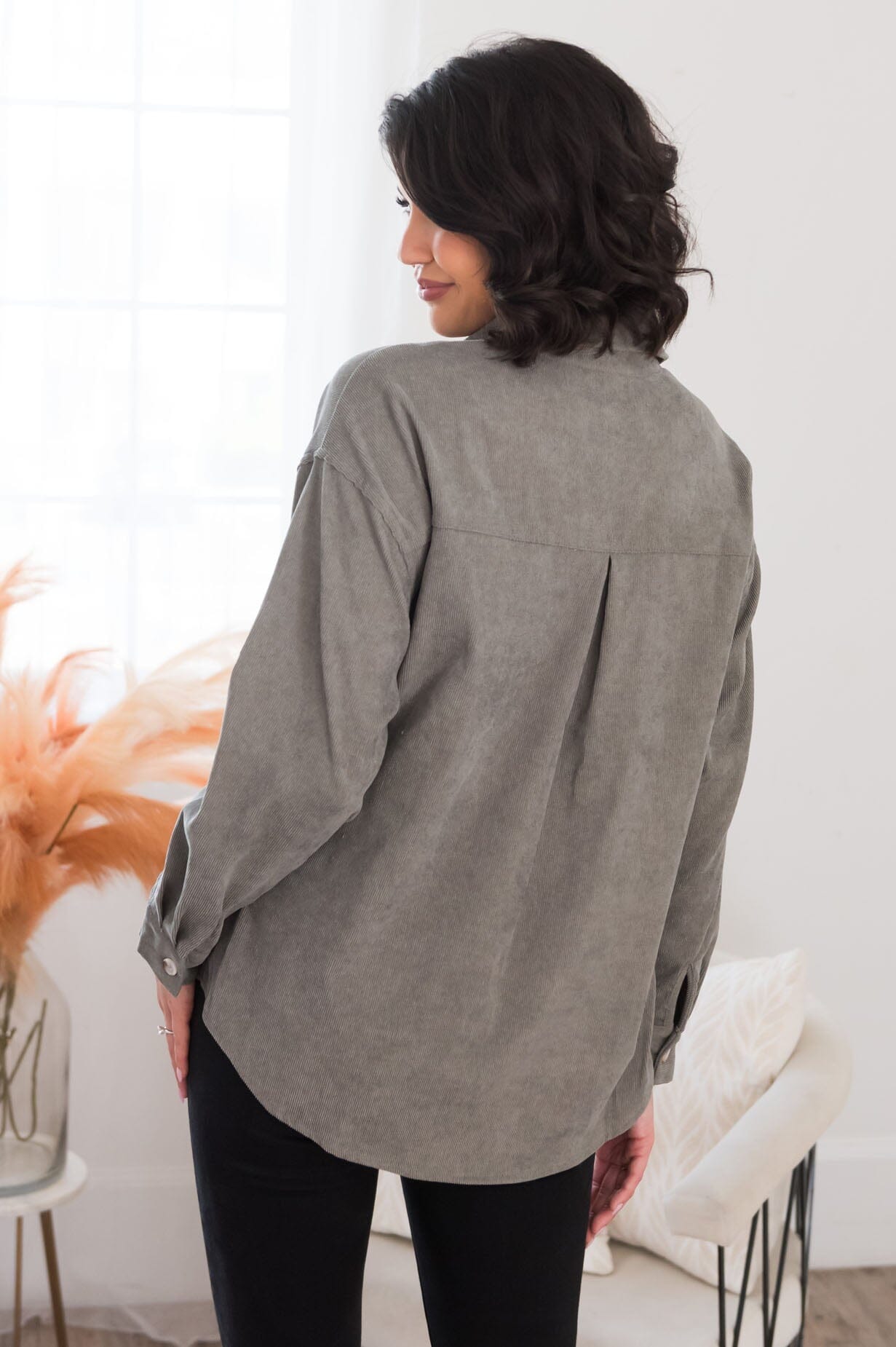 Goal Chaser Modest Corduroy Button Up Modest Dresses vendor-unknown 