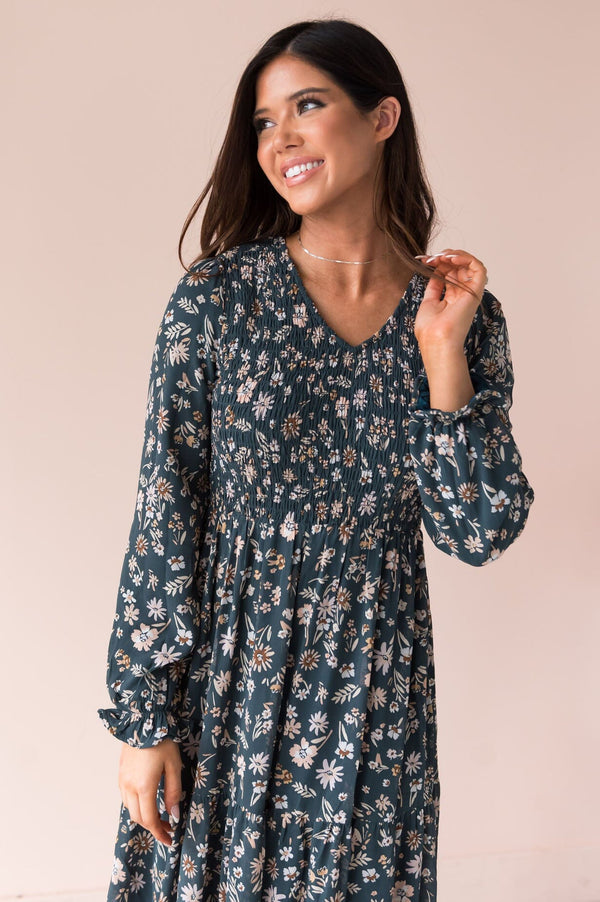 The September Modest Polka Dot Dress - NeeSee's Dresses
