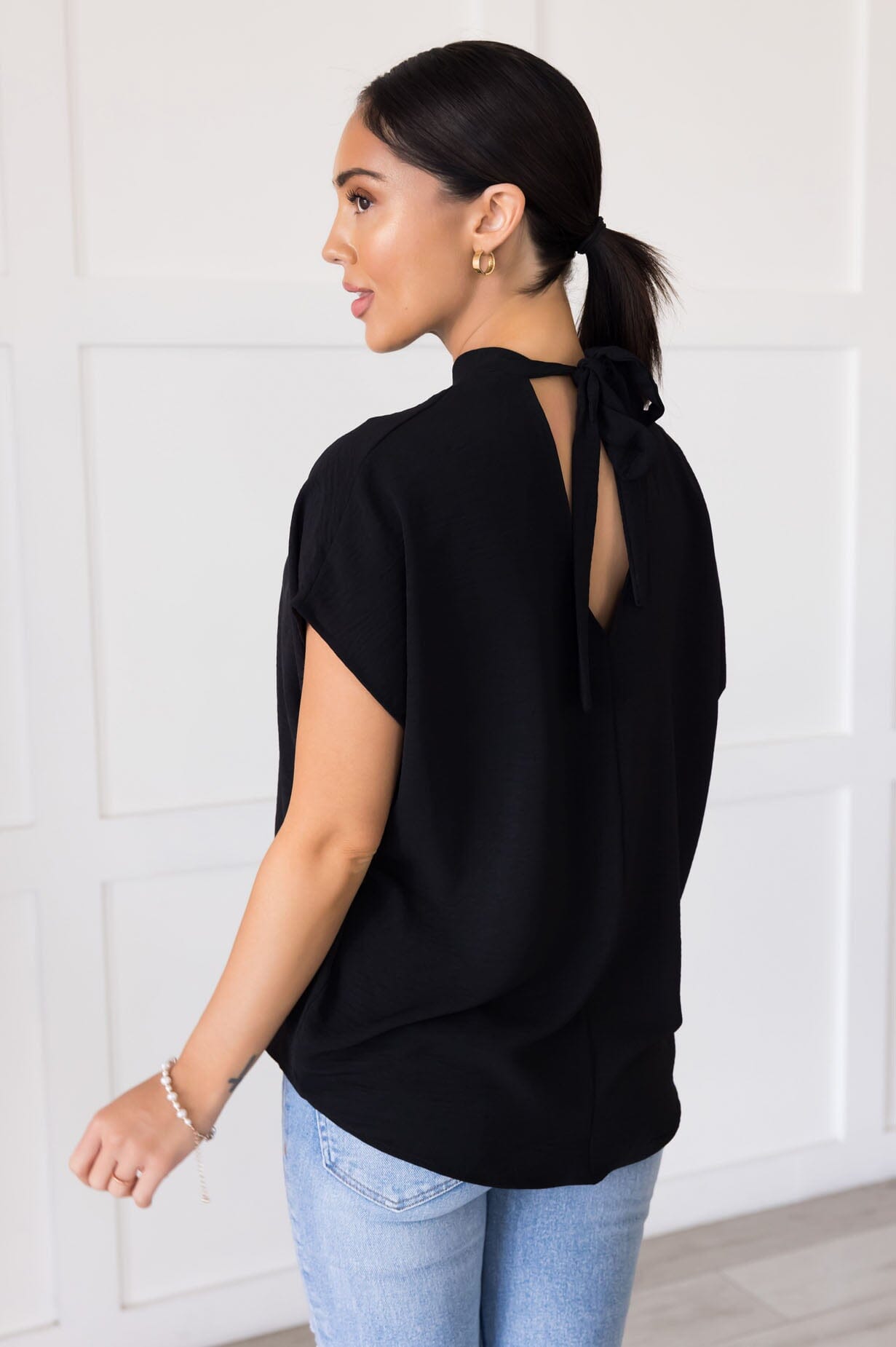 Heart & Humility Tie Back Blouse Tops vendor-unknown 