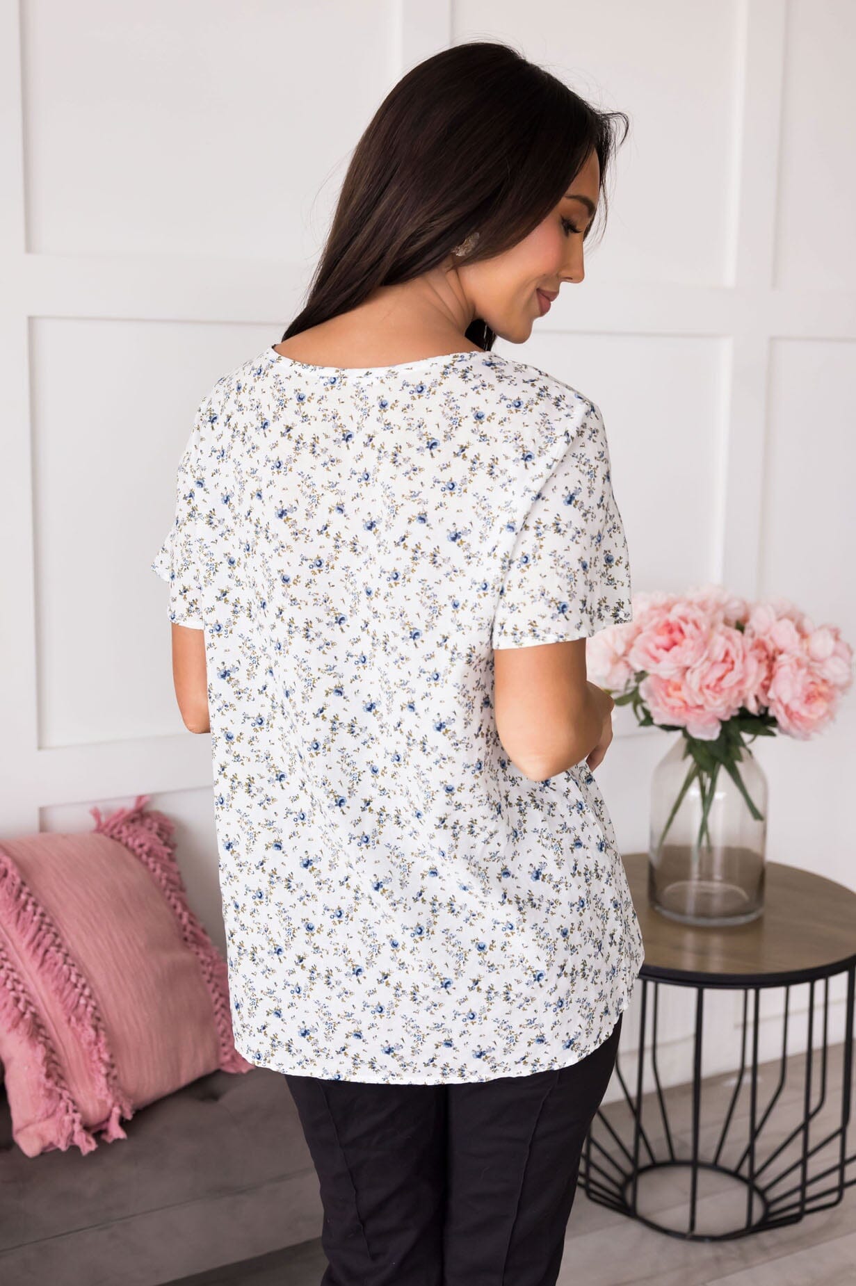 Perspective Is Key Floral Blouse Tops vendor-unknown 