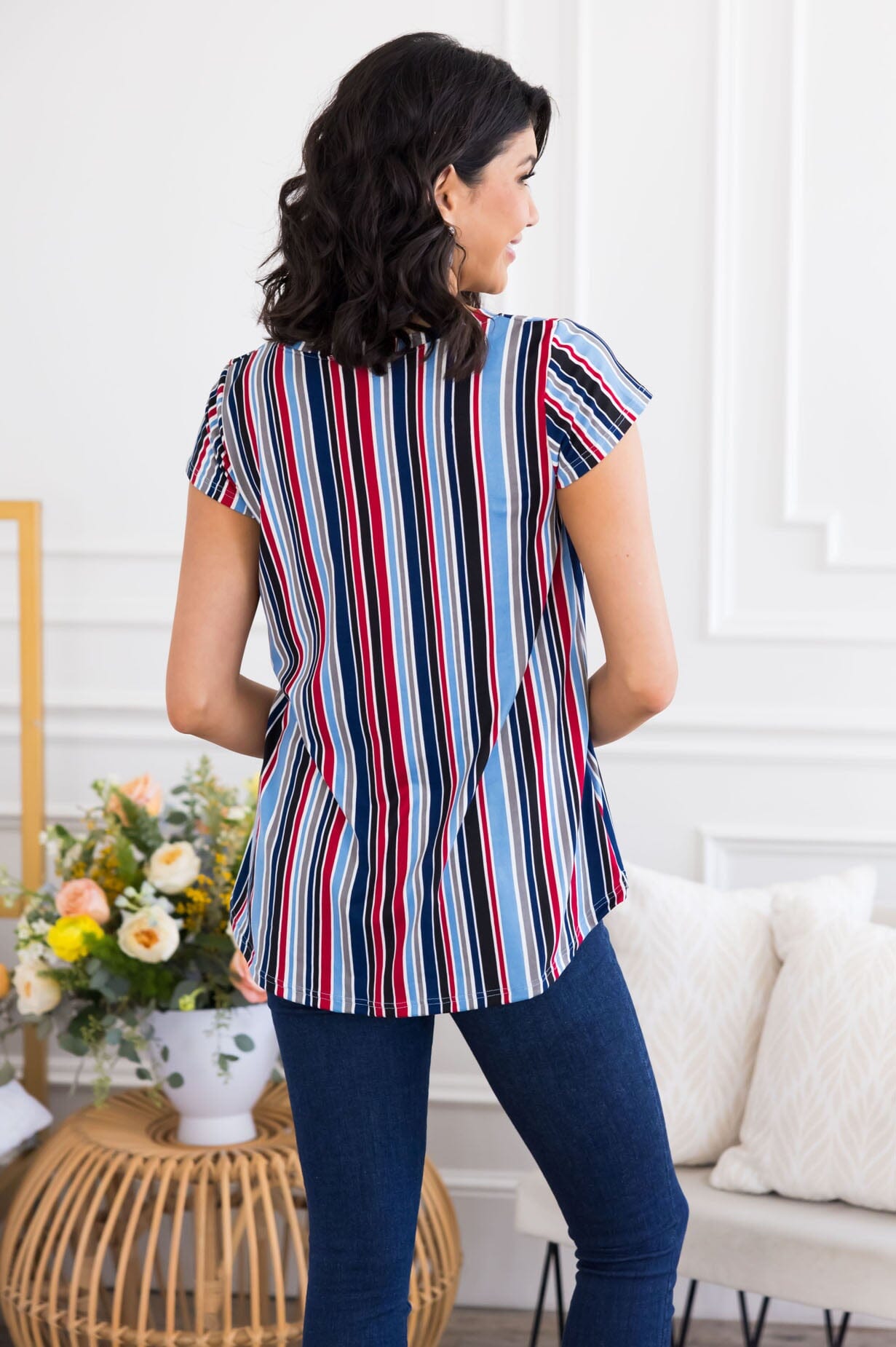 Message In A Bottle Striped Top Tops vendor-unknown 