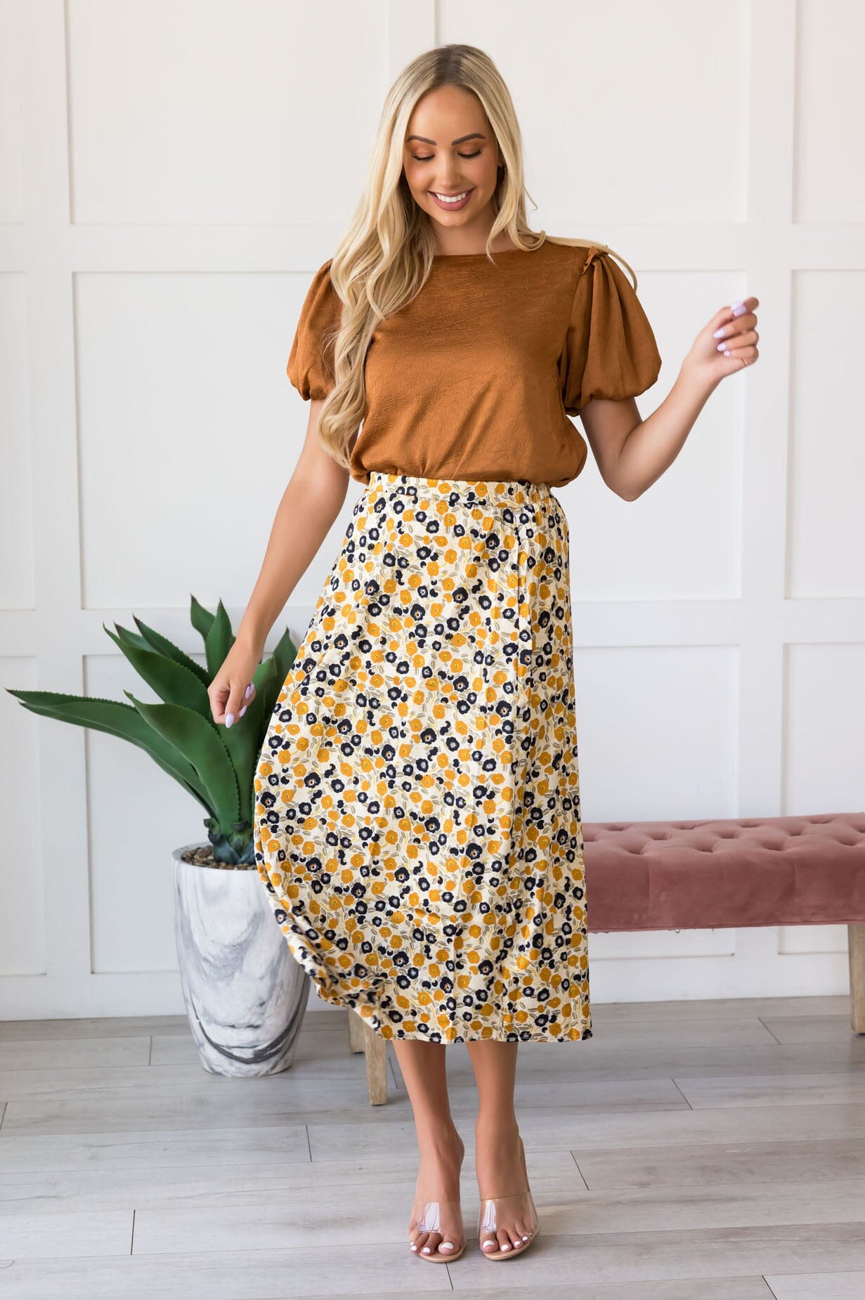 Always Included Floral Skirt Skirts vendor-unknown 